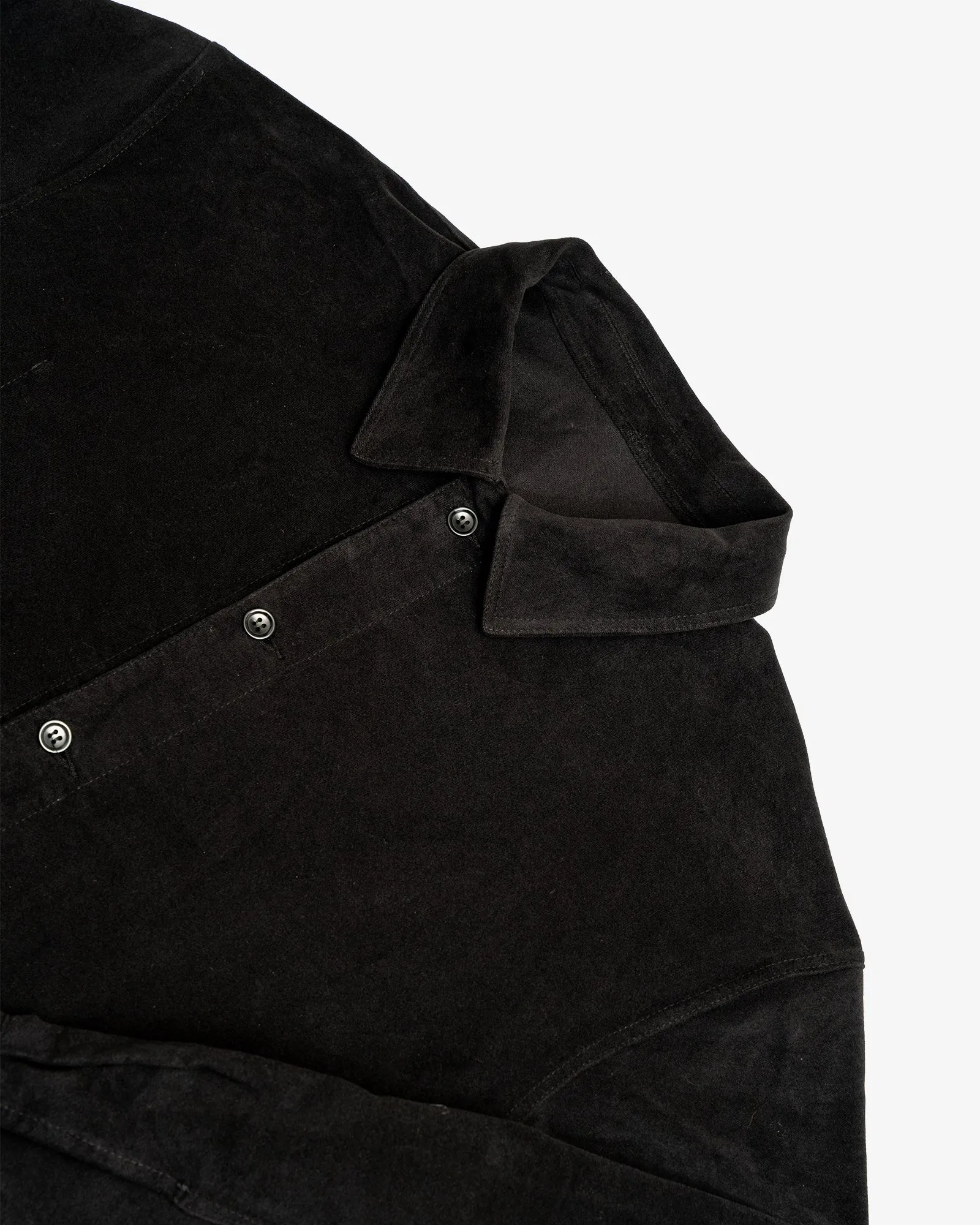 SIGNAL SHIRT - BLACK COTTON MOLESKIN sold by James Coward product image thumbnail 2
