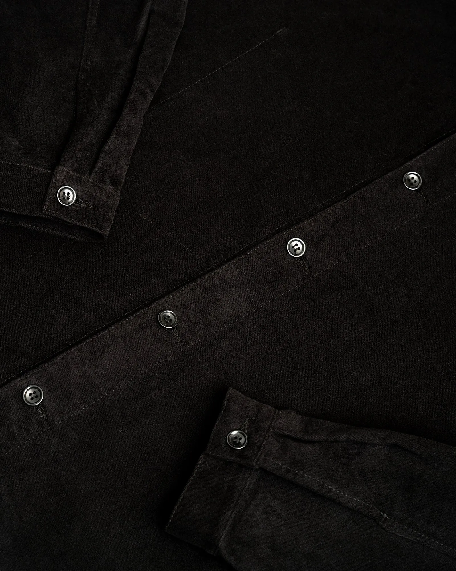 SIGNAL SHIRT - BLACK COTTON MOLESKIN sold by James Coward product image thumbnail 3
