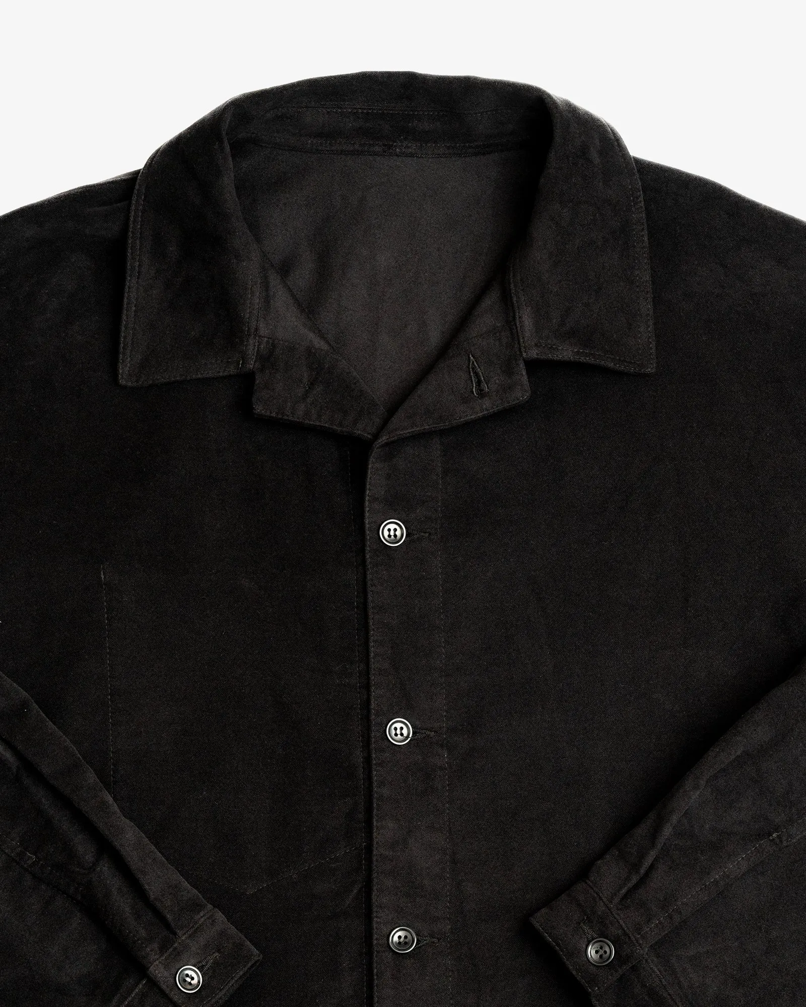 SIGNAL SHIRT - BLACK COTTON MOLESKIN sold by James Coward product image thumbnail 5