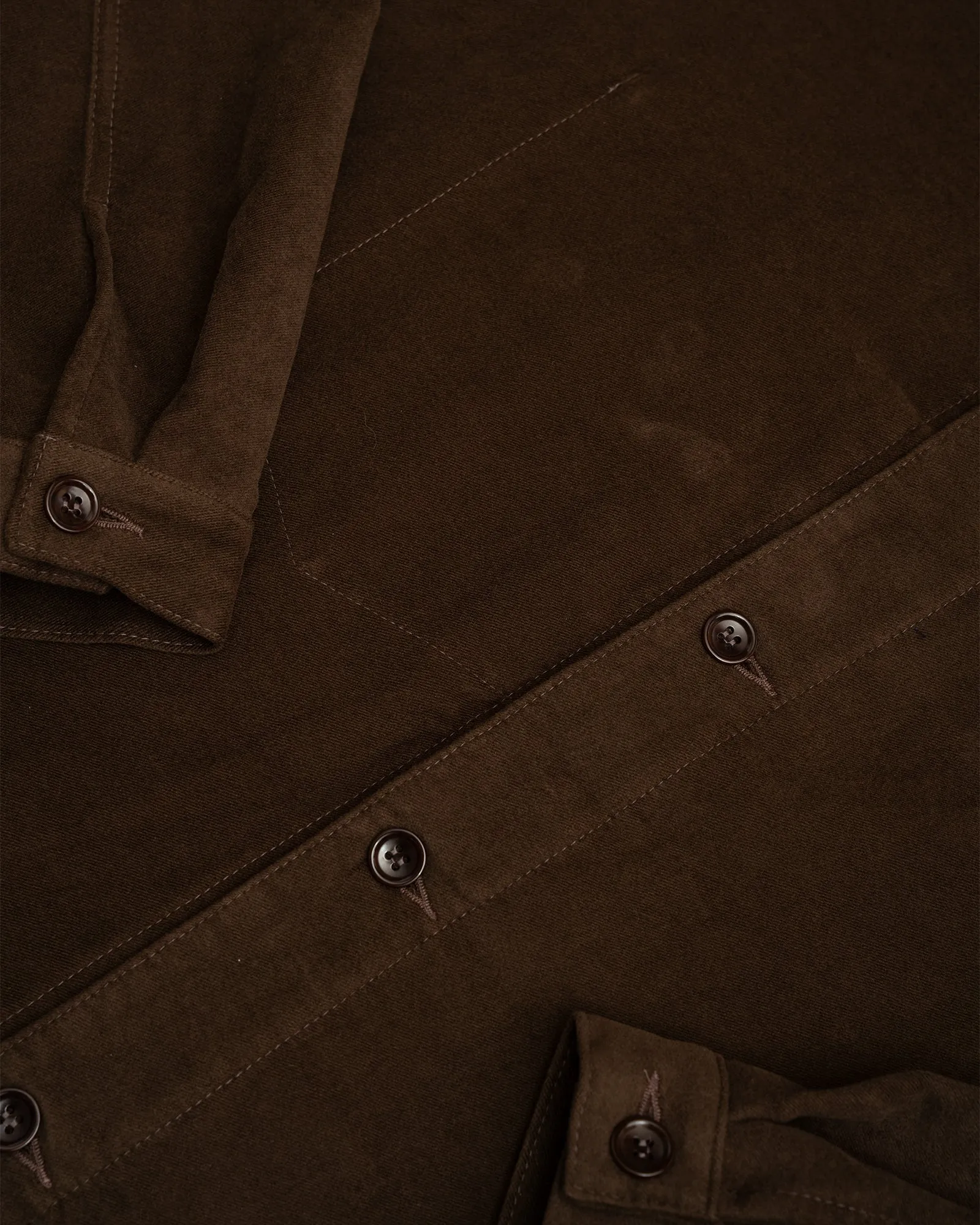 SIGNAL SHIRT - DARK BROWN COTTON MOLESKIN sold by James Coward product image thumbnail 3
