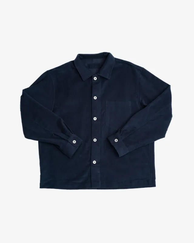 TRAVAIL SHIRT - NAVY COTTON MOLESKIN sold by James Coward