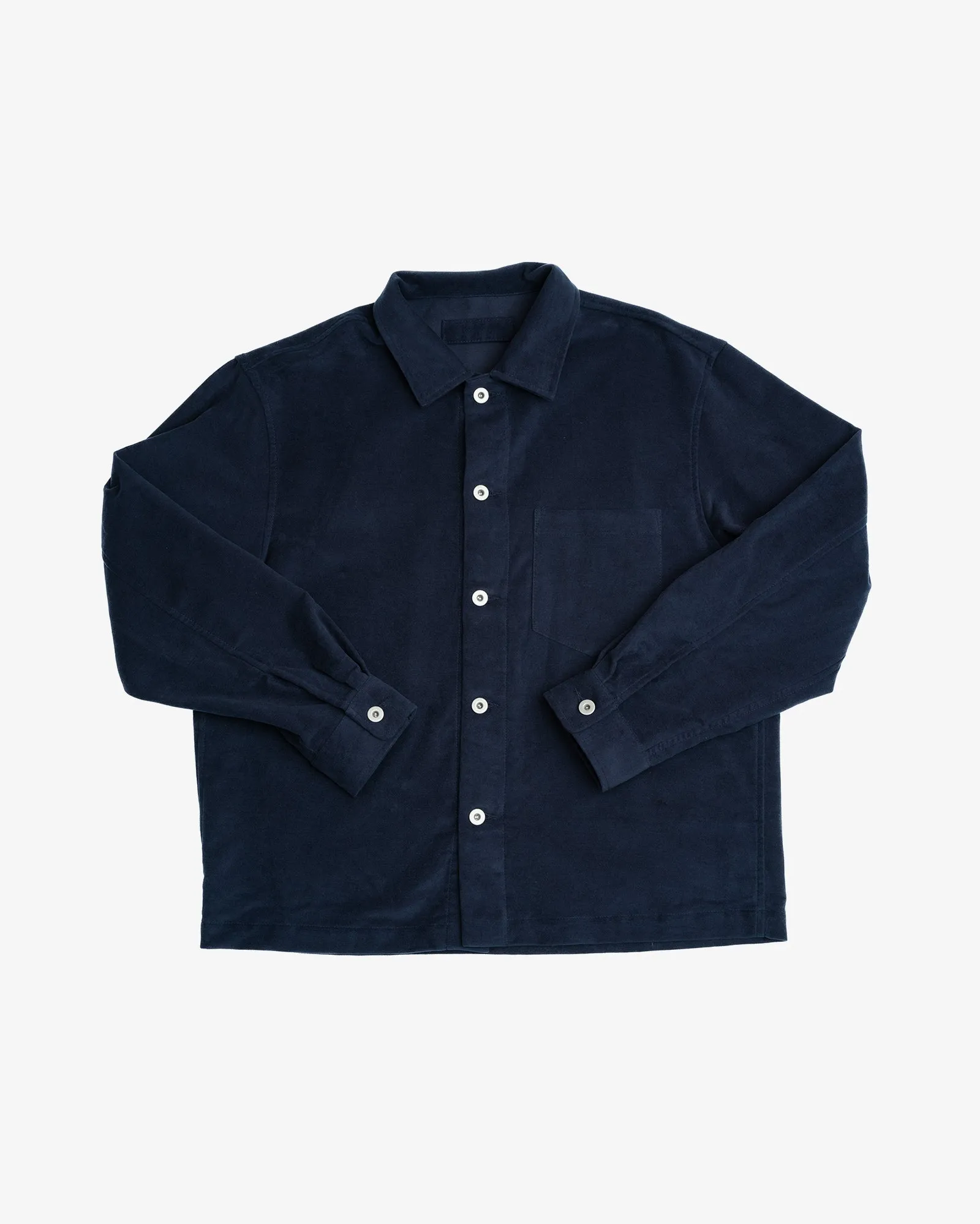 TRAVAIL SHIRT - NAVY COTTON MOLESKIN sold by James Coward
