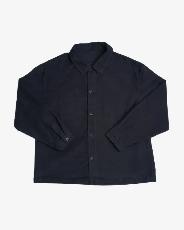 SIGNAL SHIRT - DARK NAVY COTTON MOLESKIN sold by James Coward