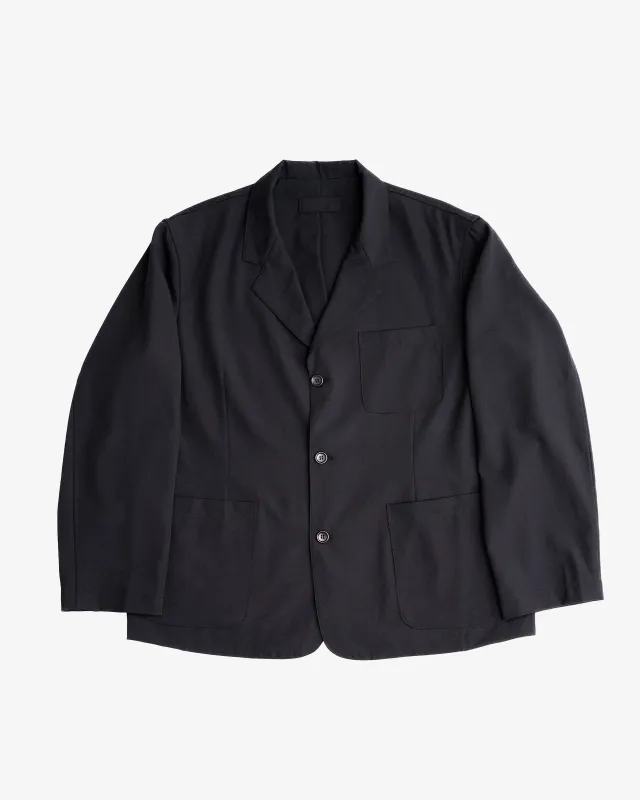 CARRY ON JACKET - BLACK WOOL GABARDINE sold by James Coward