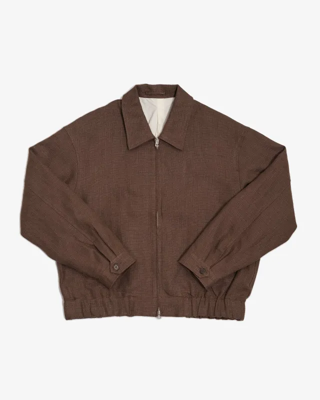 MACHINE JACKET - BROWN SANFORIZED BELGIAN LINEN CANVAS made by James Coward