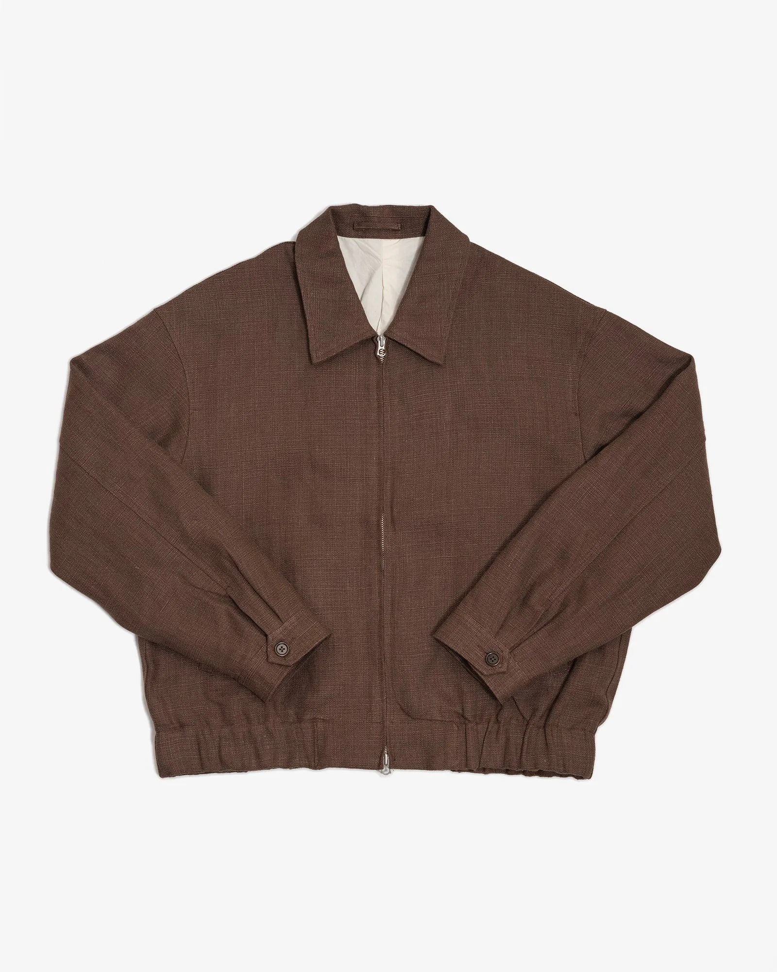 MACHINE JACKET - BROWN SANFORIZED BELGIAN LINEN CANVAS sold by James Coward