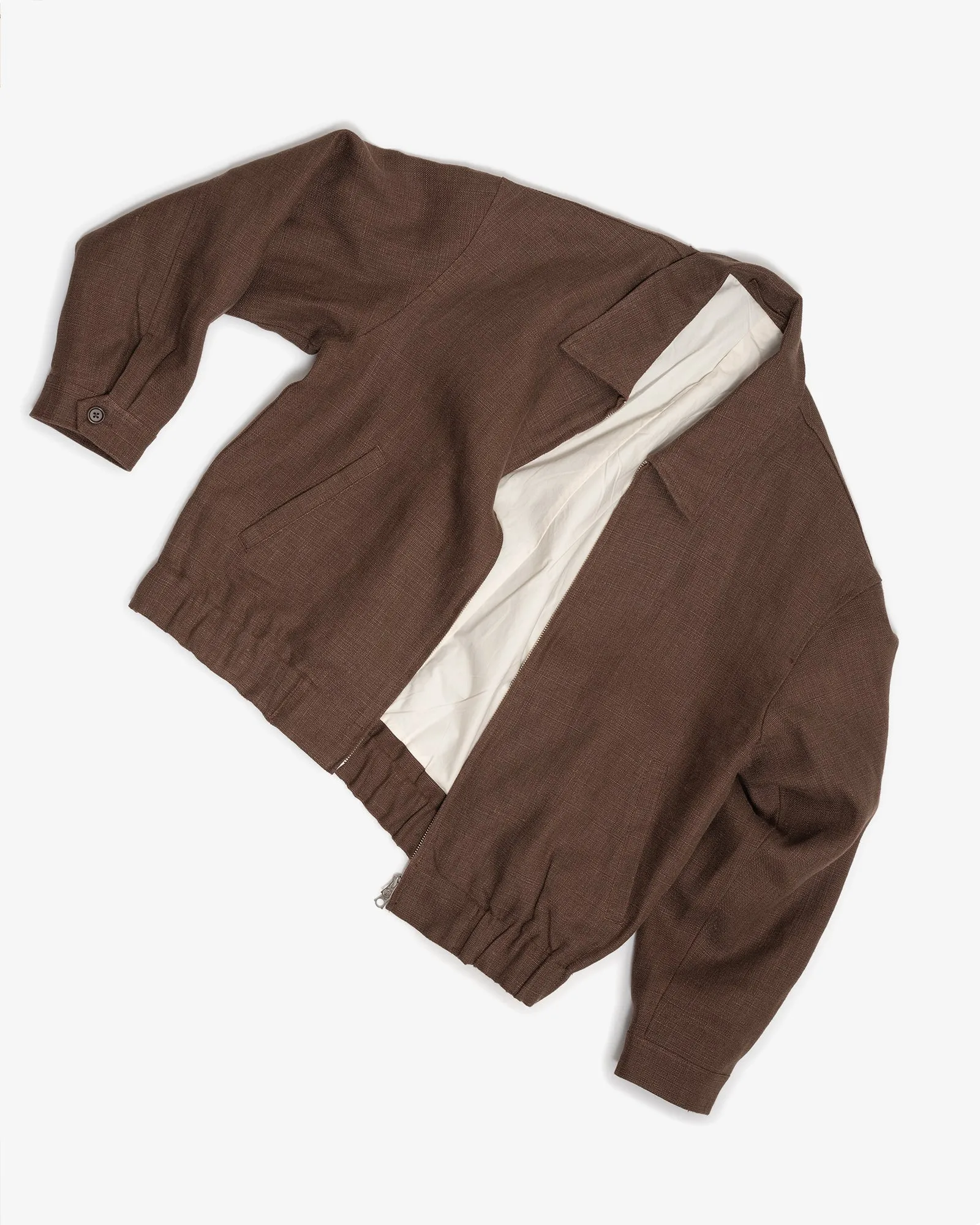 MACHINE JACKET - BROWN SANFORIZED BELGIAN LINEN CANVAS sold by James Coward product image thumbnail 5