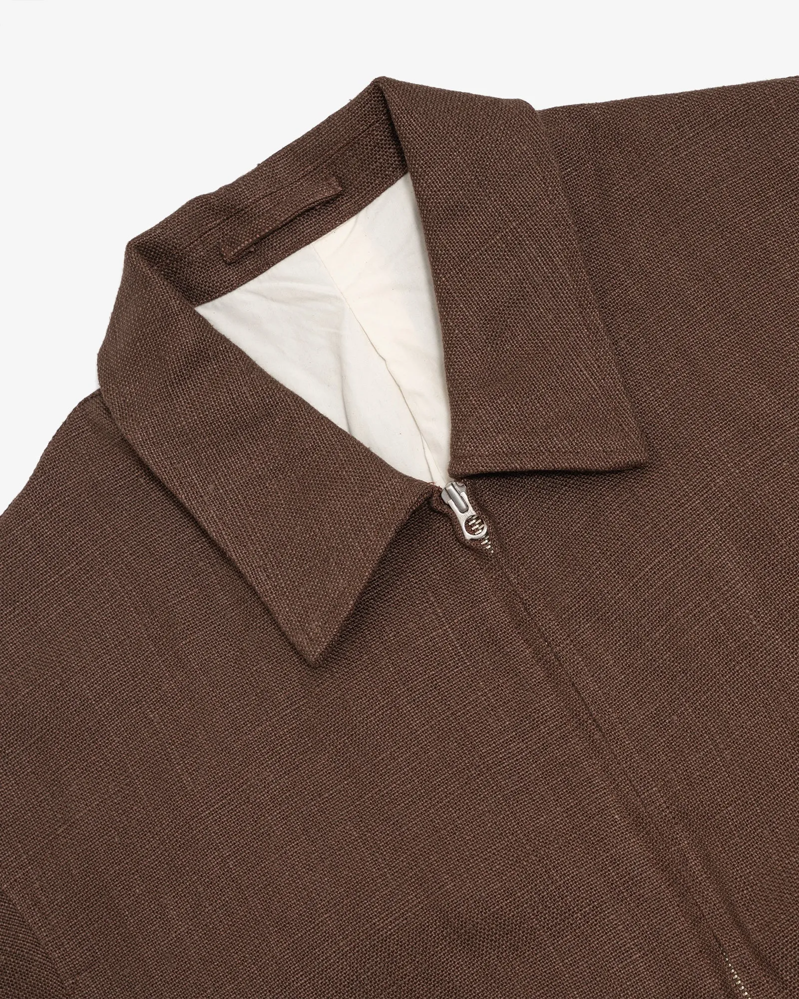 MACHINE JACKET - BROWN SANFORIZED BELGIAN LINEN CANVAS sold by James Coward product image thumbnail 2