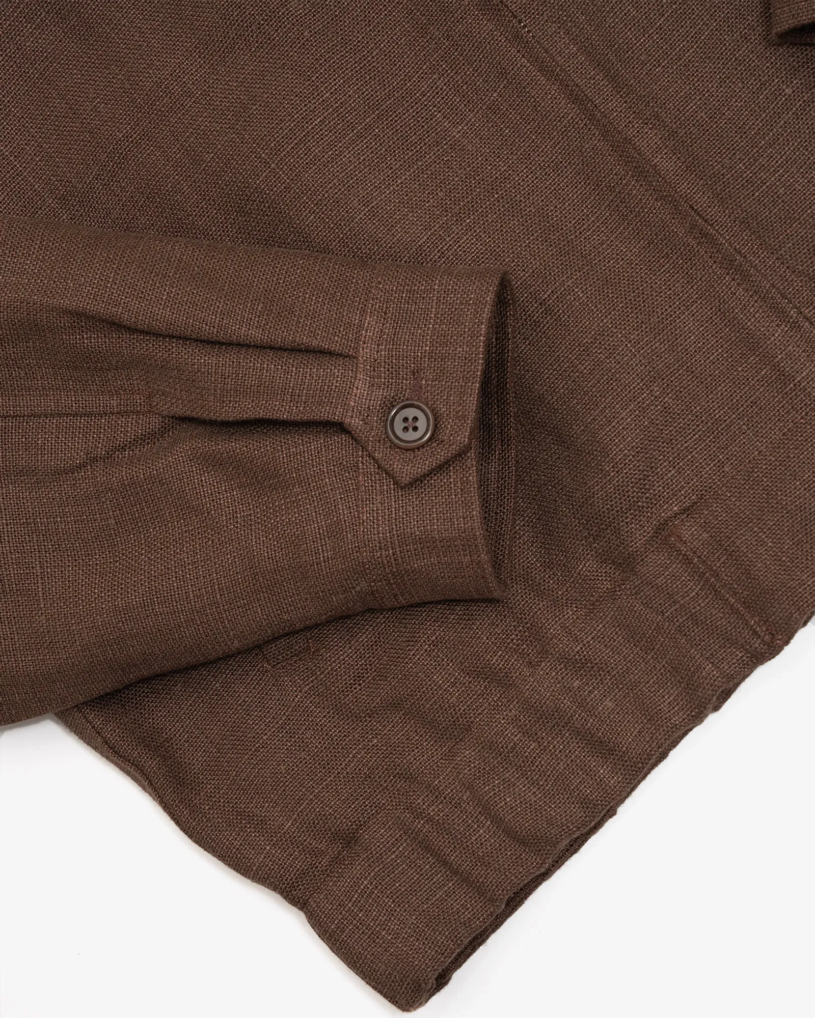 MACHINE JACKET - BROWN SANFORIZED BELGIAN LINEN CANVAS sold by James Coward product image thumbnail 3