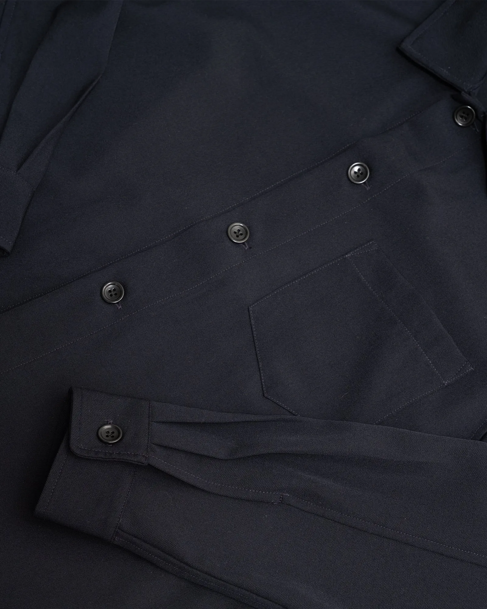 TRAVAIL SHIRT - NAVY MEDIUMWEIGHT WOOL GABARDINE sold by James Coward product image thumbnail 3