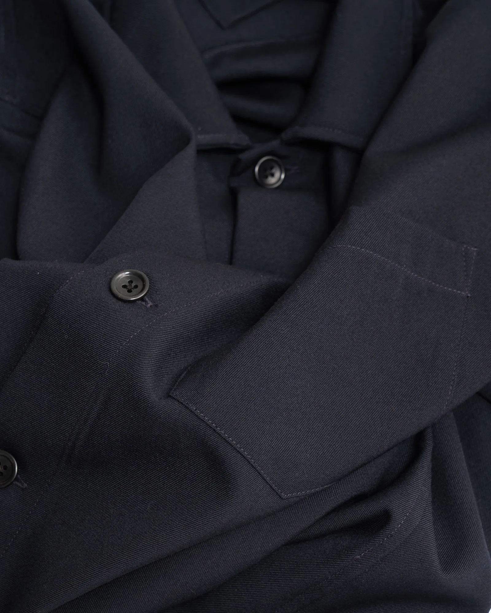 TRAVAIL SHIRT - NAVY MEDIUMWEIGHT WOOL GABARDINE sold by James Coward product image thumbnail 5