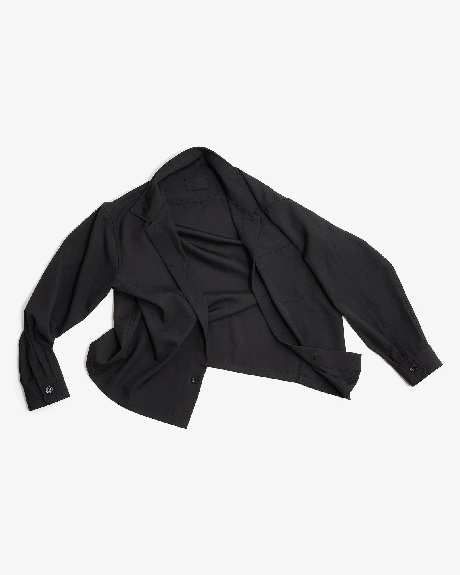 TRAVAIL SHIRT - BLACK MEDIUMWEIGHT WOOL GABARDINE sold by James Coward product image thumbnail 3