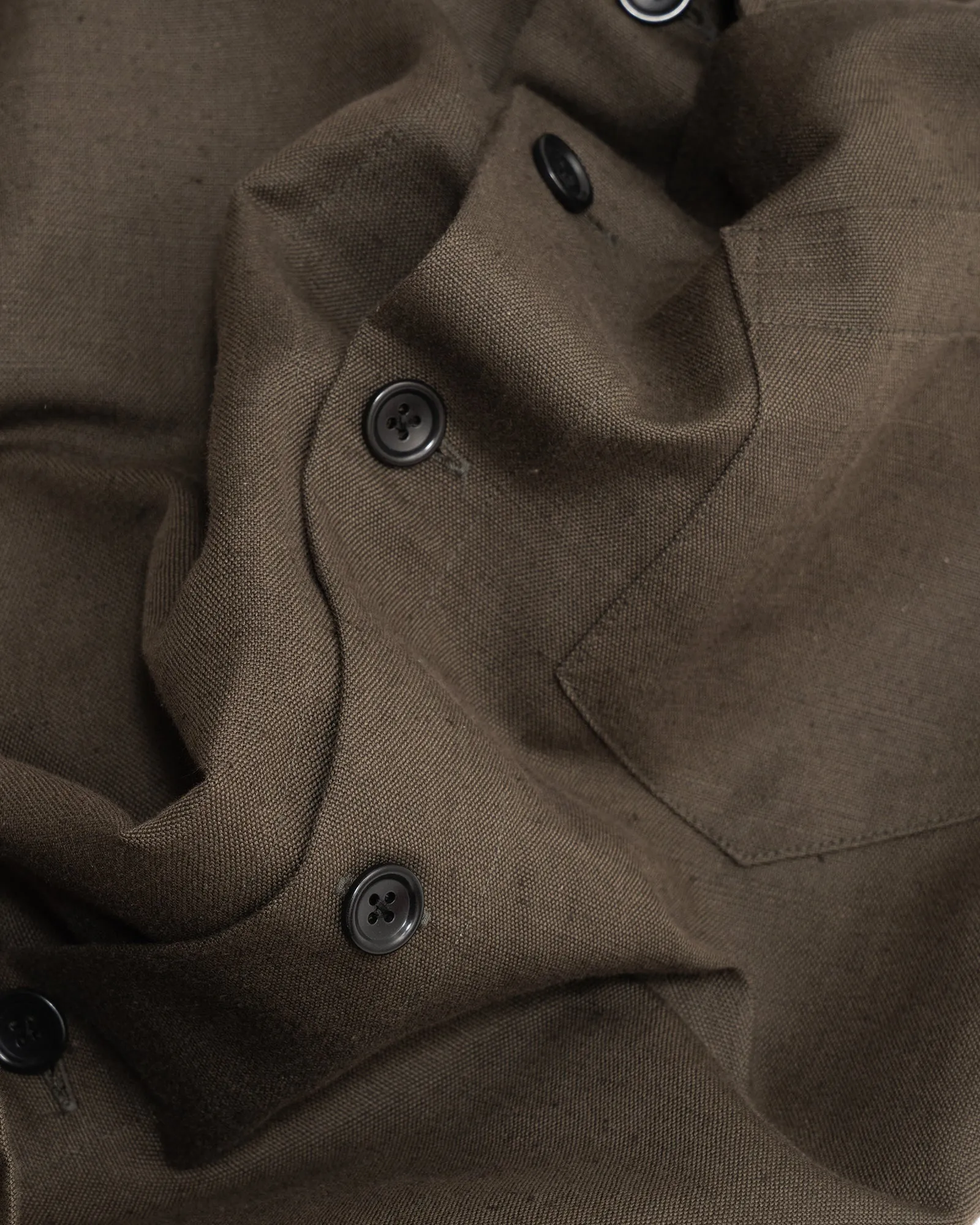 TRAVAIL SHIRT - COFFEE GROUNDS WELTERWEIGHT BELGIAN LINEN sold by James Coward product image thumbnail 5