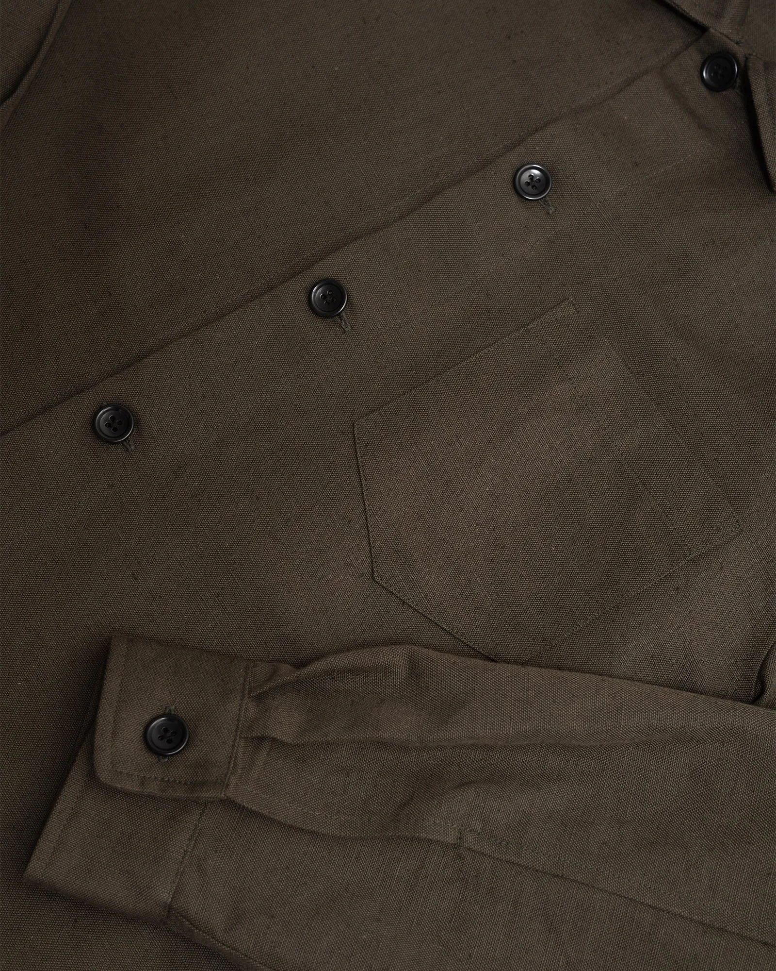 TRAVAIL SHIRT - COFFEE GROUNDS WELTERWEIGHT BELGIAN LINEN sold by James Coward product image thumbnail 3