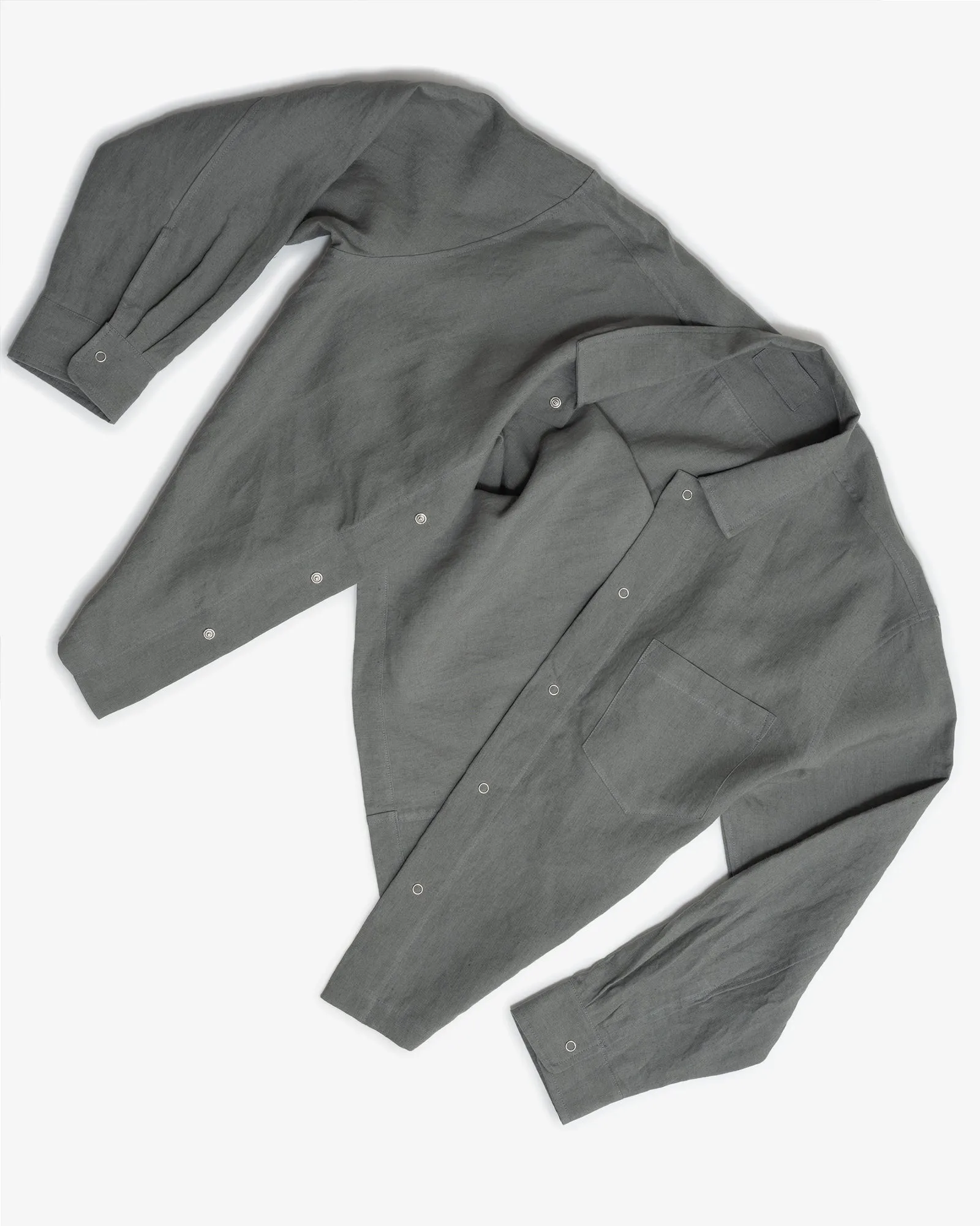 WORKSHOP SHIRT - FLINT STONEWASHED BELGIAN LINEN sold by James Coward product image thumbnail 3