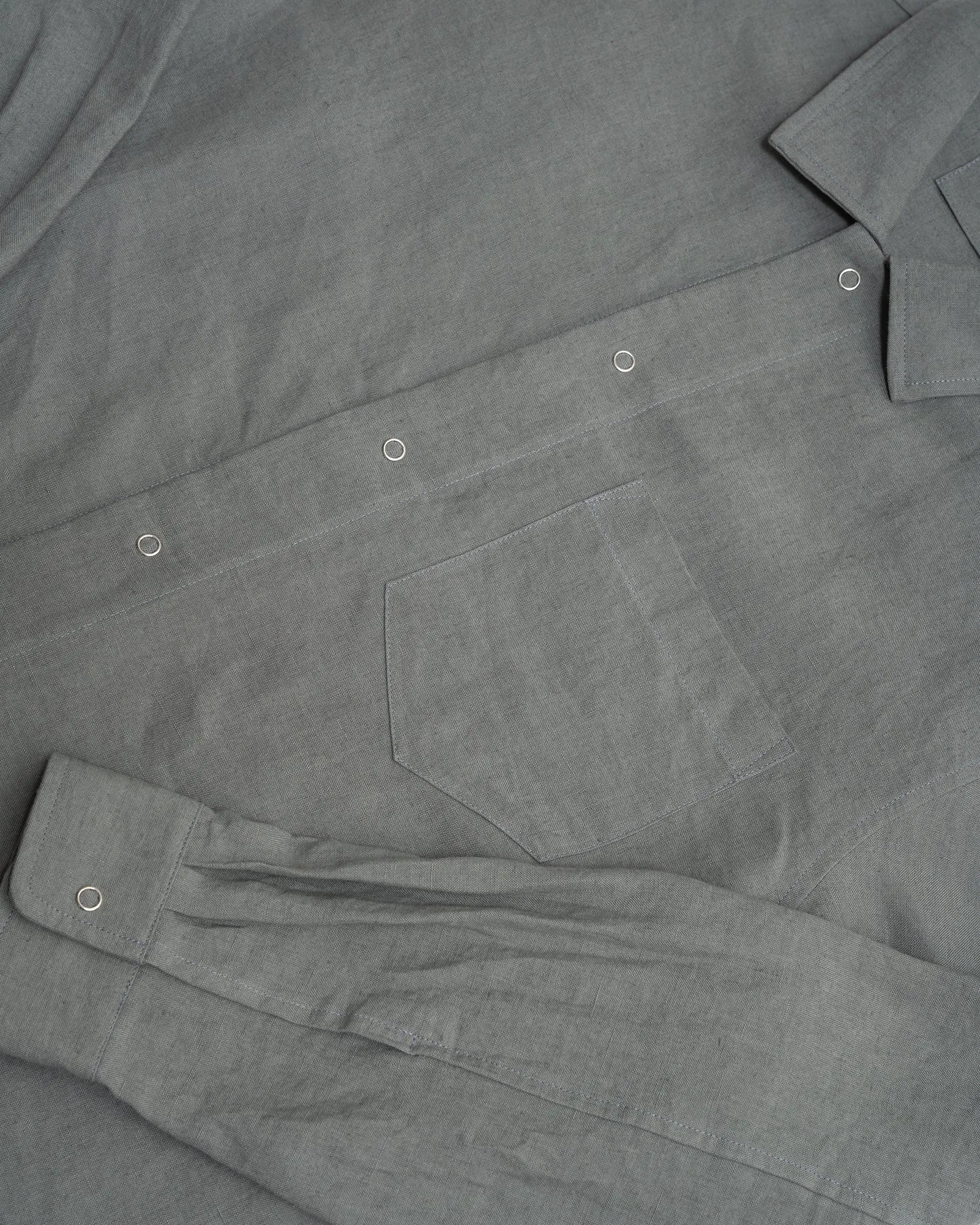WORKSHOP SHIRT - FLINT STONEWASHED BELGIAN LINEN sold by James Coward product image thumbnail 5