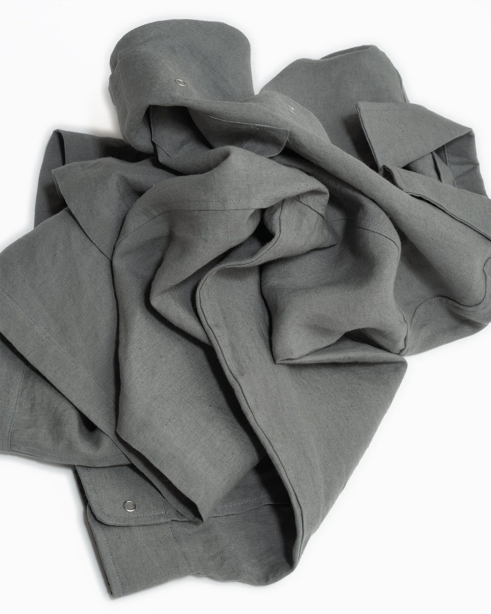 WORKSHOP SHIRT - FLINT STONEWASHED BELGIAN LINEN sold by James Coward product image thumbnail 4