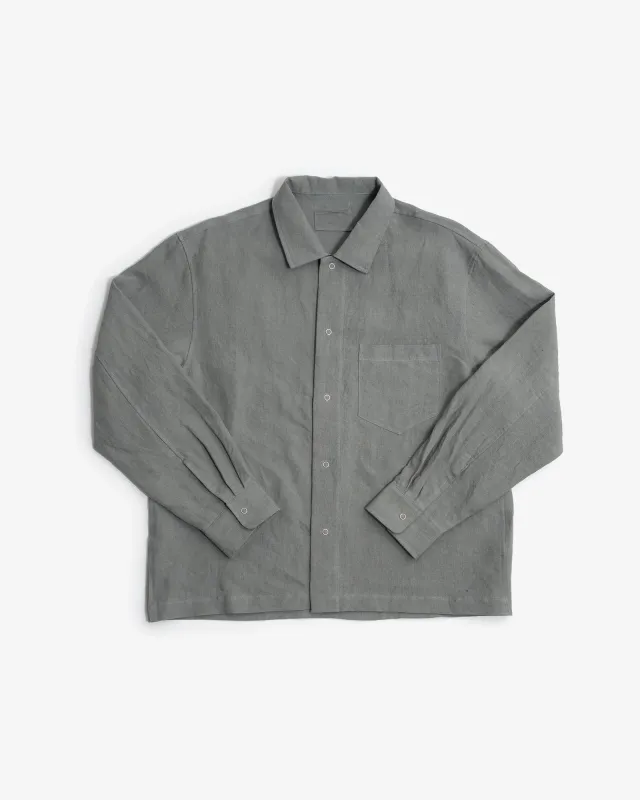 WORKSHOP SHIRT - FLINT STONEWASHED BELGIAN LINEN made by James Coward