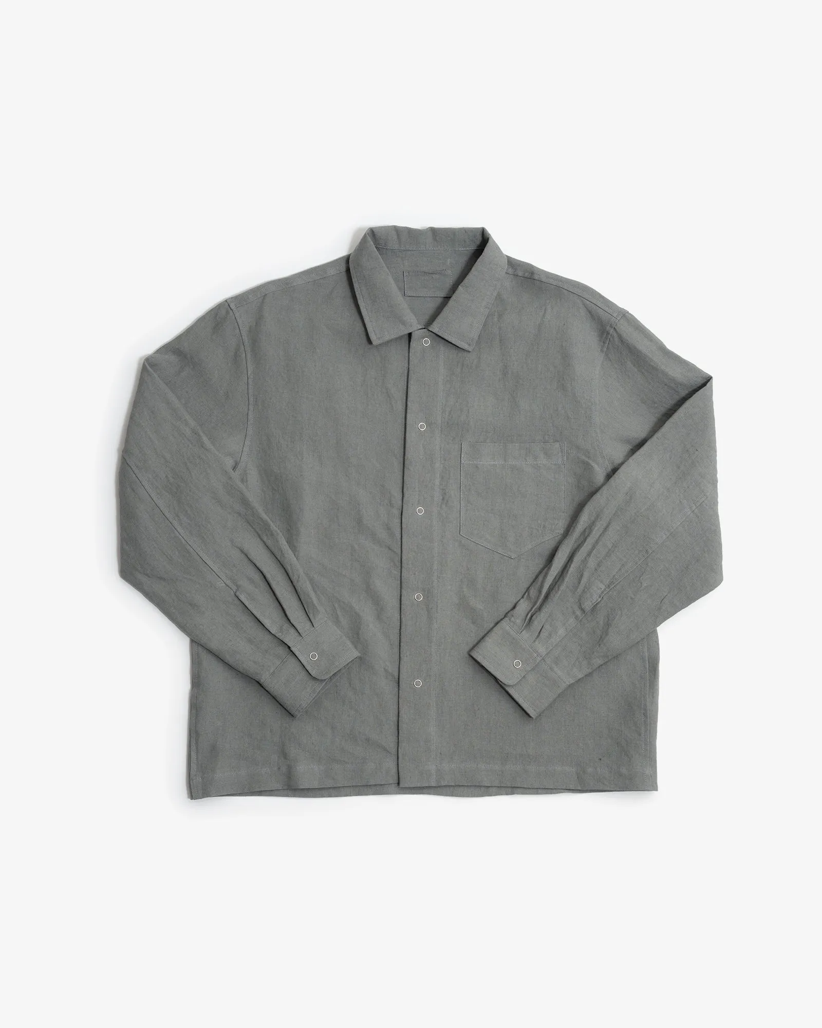 WORKSHOP SHIRT - FLINT STONEWASHED BELGIAN LINEN sold by James Coward