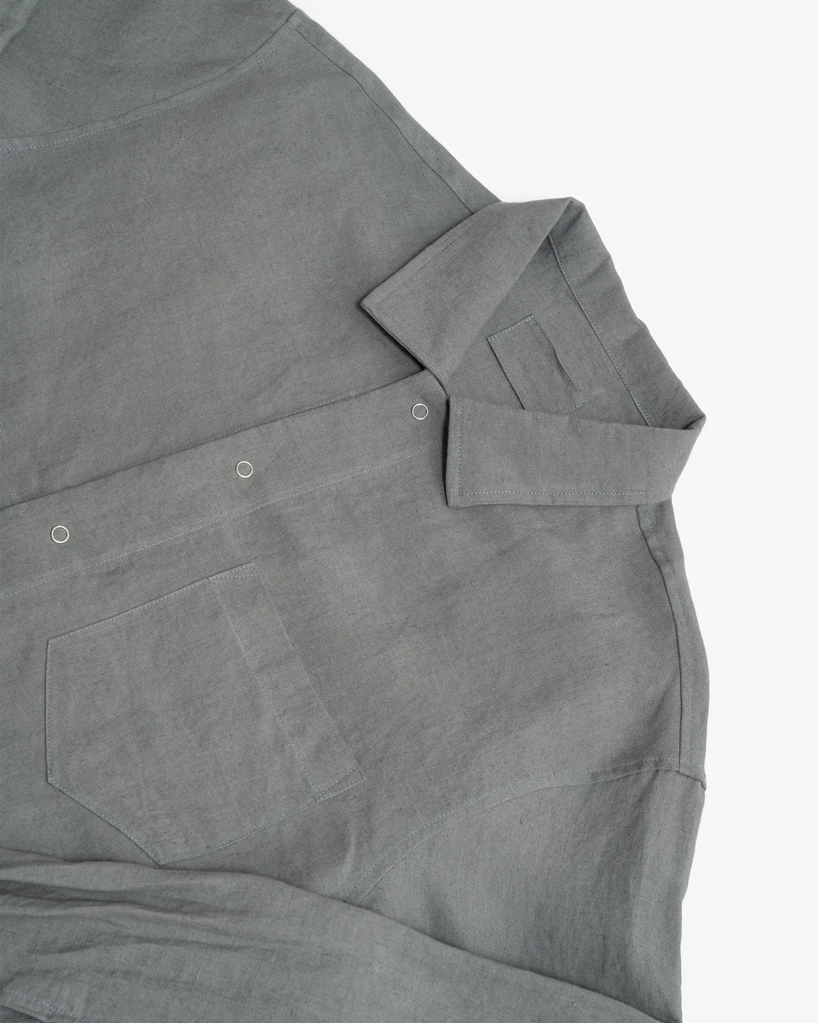 WORKSHOP SHIRT - FLINT STONEWASHED BELGIAN LINEN sold by James Coward product image thumbnail 2