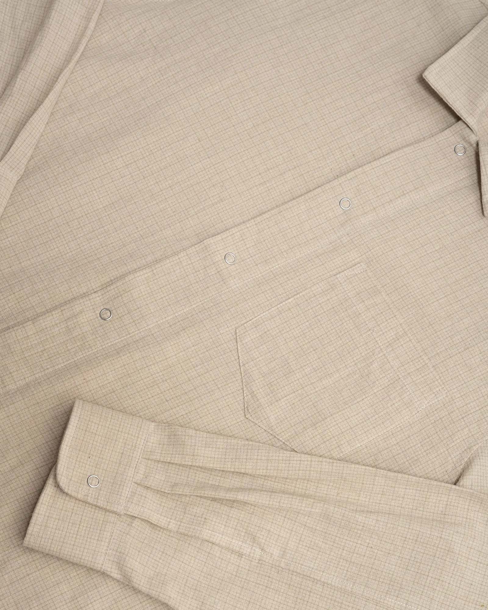 PREORDER: WORKSHOP SHIRT - NATURAL COTTON/LINEN GRID sold by James Coward product image thumbnail 5