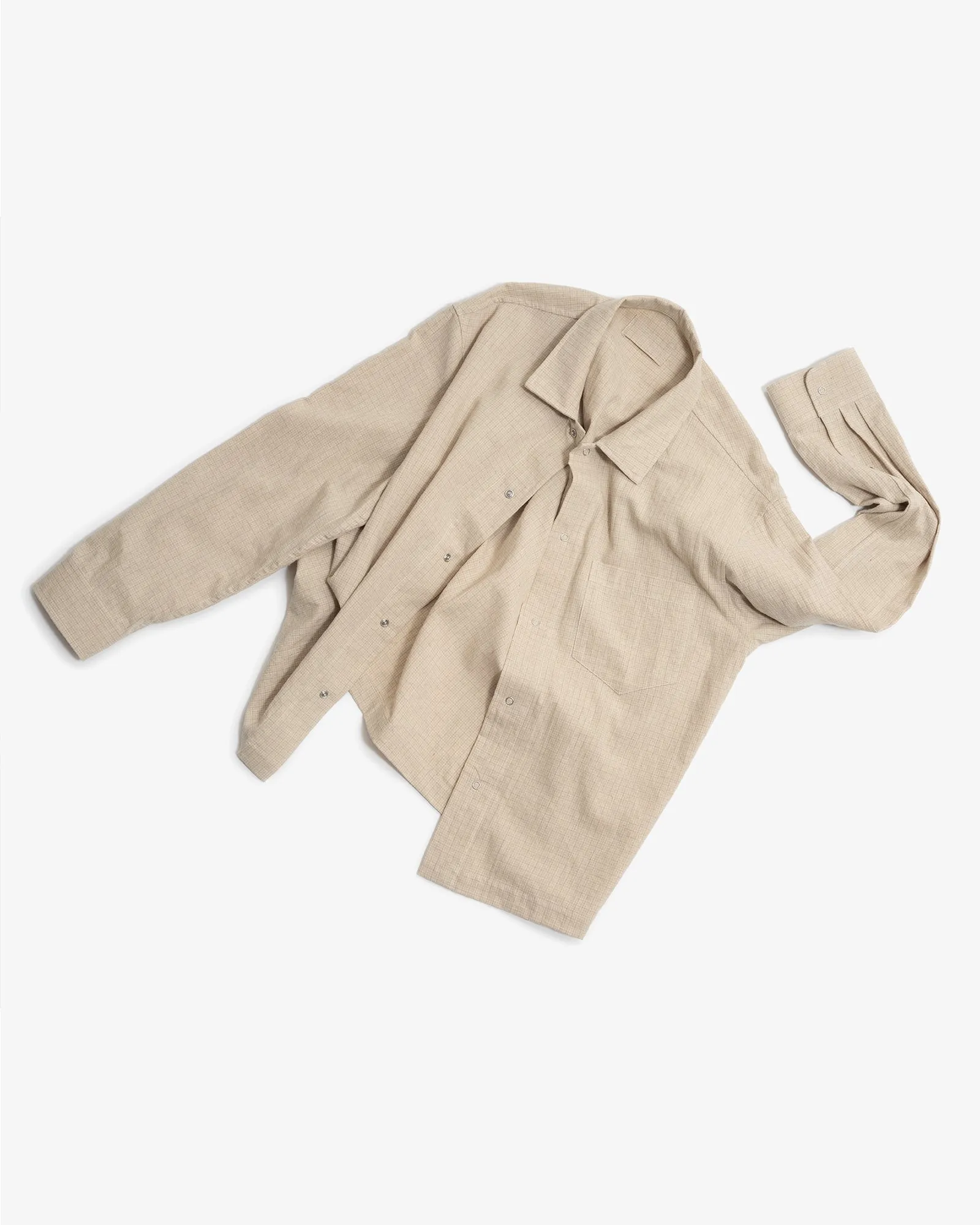 PREORDER: WORKSHOP SHIRT - NATURAL COTTON/LINEN GRID sold by James Coward product image thumbnail 4