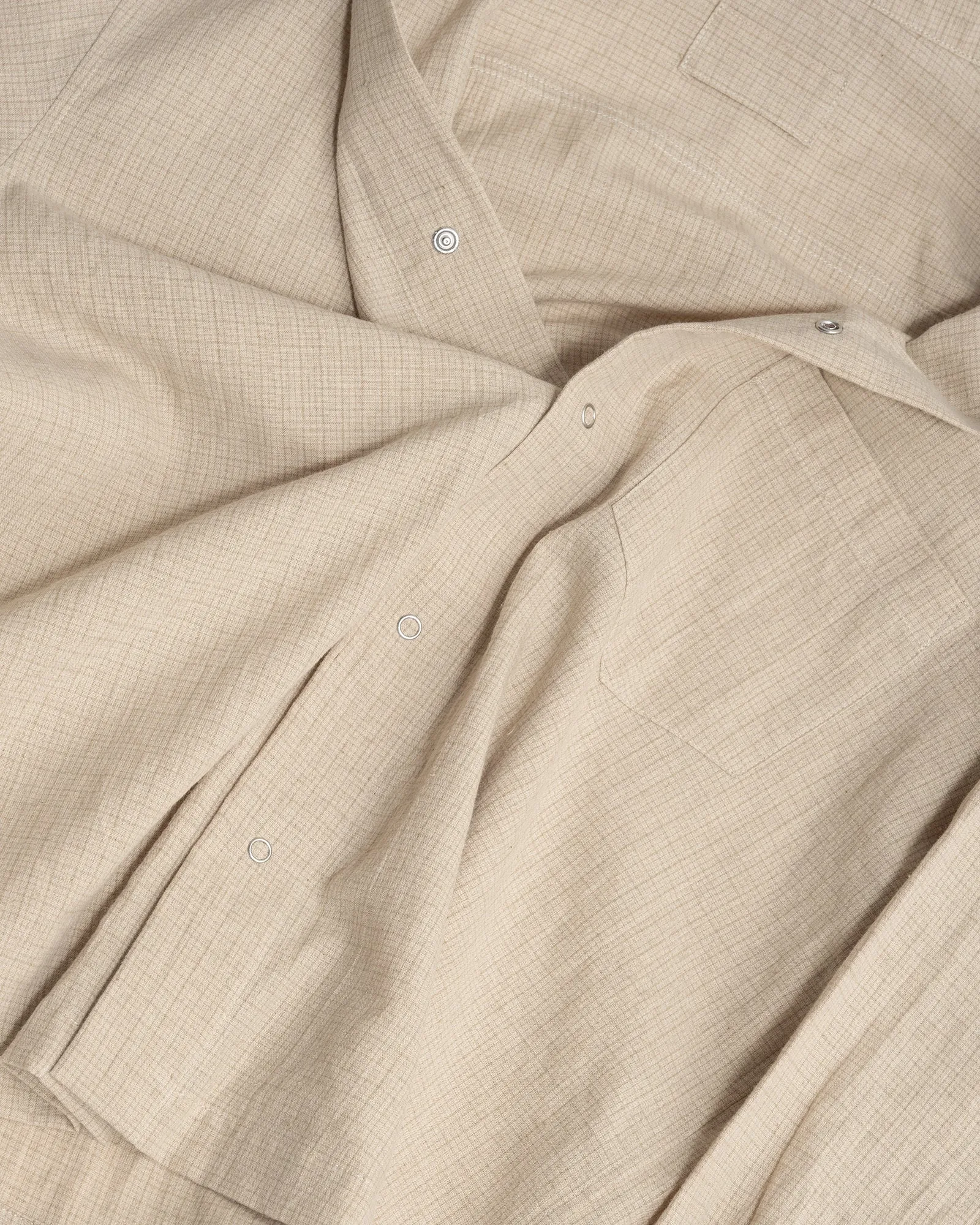PREORDER: WORKSHOP SHIRT - NATURAL COTTON/LINEN GRID sold by James Coward product image thumbnail 3