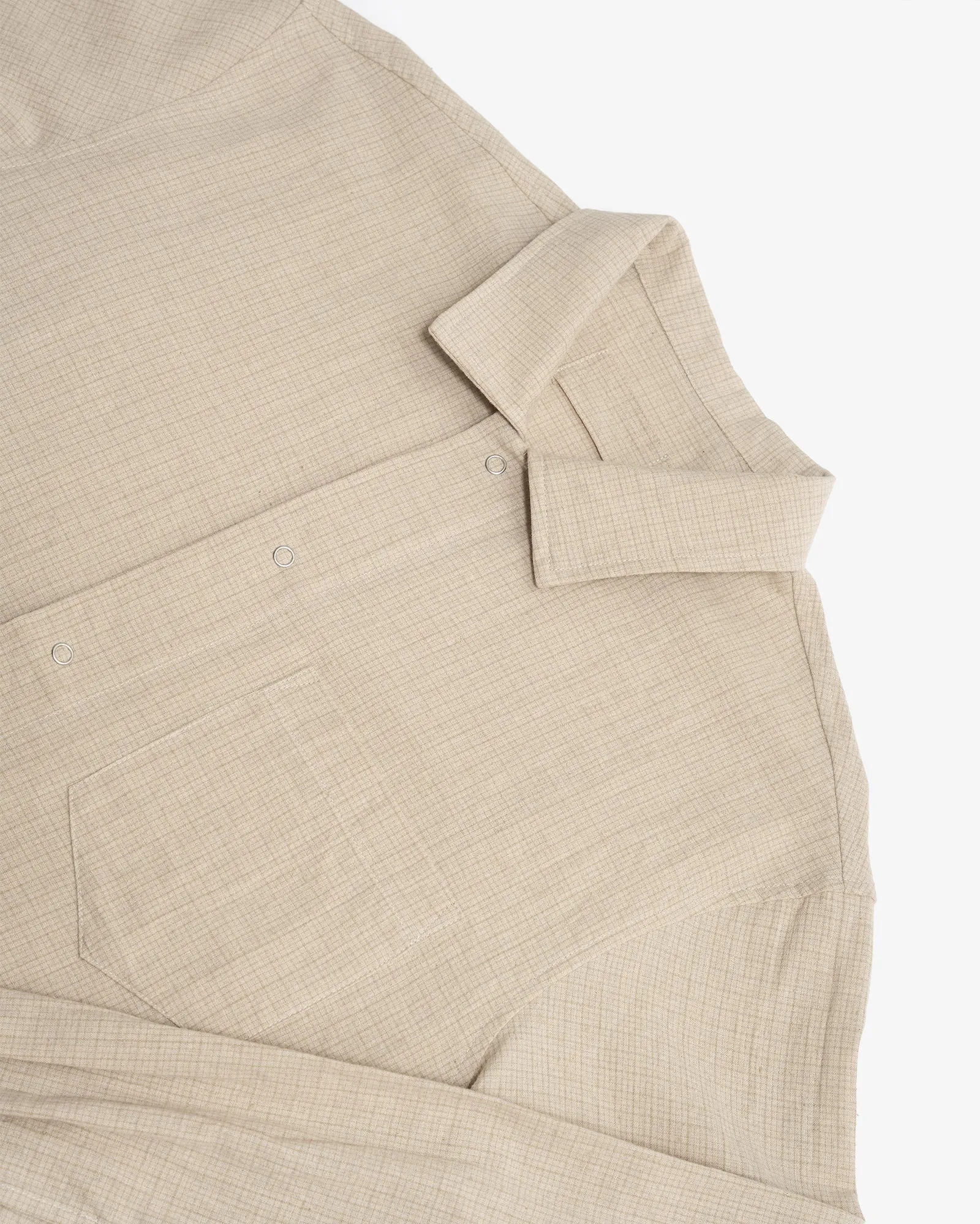 PREORDER: WORKSHOP SHIRT - NATURAL COTTON/LINEN GRID sold by James Coward product image thumbnail 2