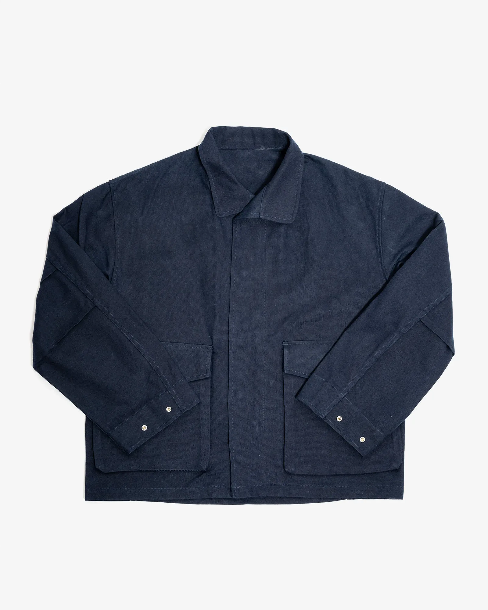 SIX JACKET - NAVY WAXED COTTON/WASHI OXFORD CLOTH sold by James Coward