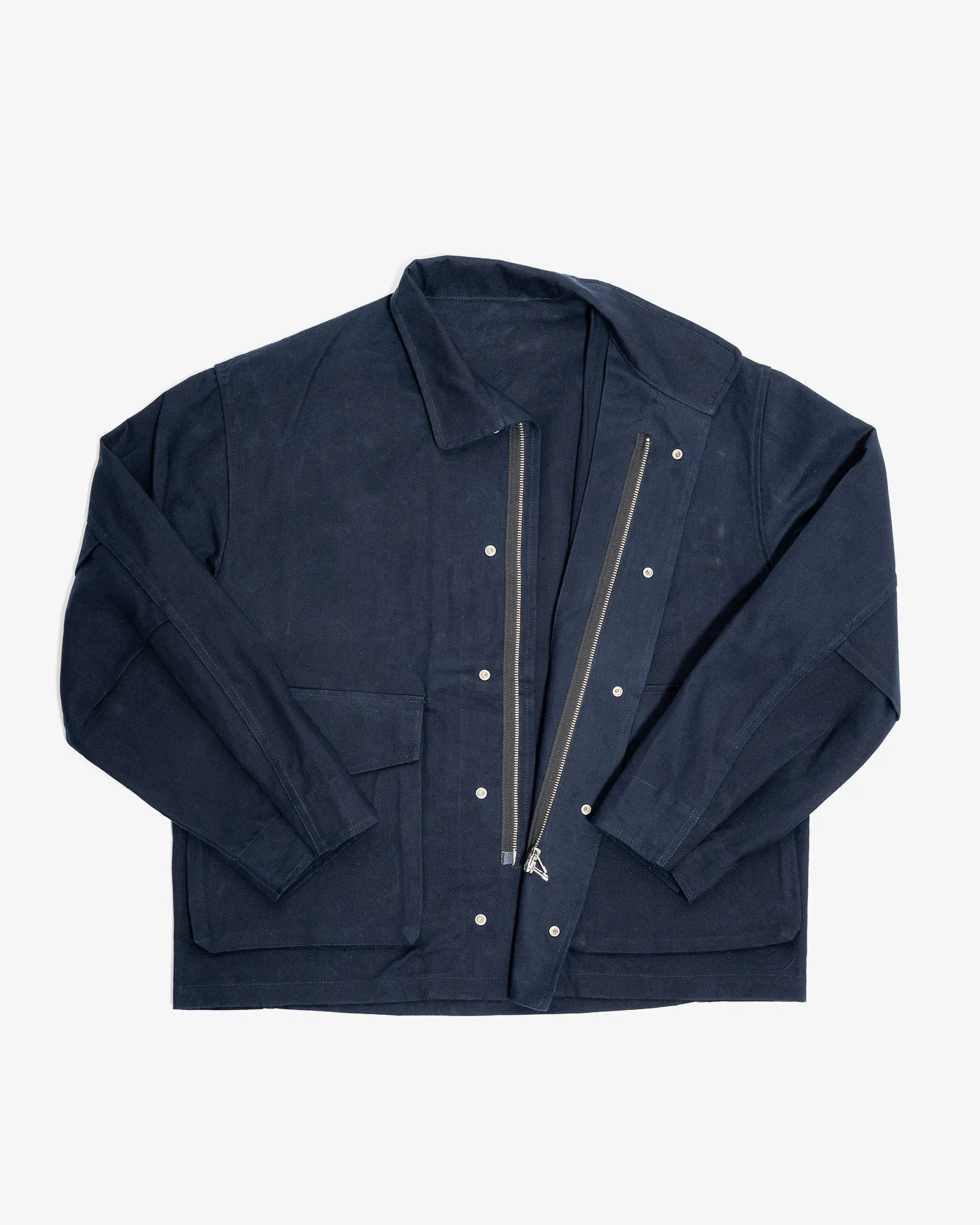 SIX JACKET - NAVY WAXED COTTON/WASHI OXFORD CLOTH sold by James Coward product image thumbnail 3