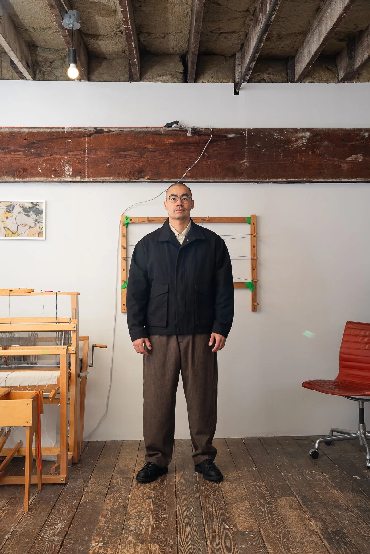 SIX JACKET - BLACK WAXED COTTON/WASHI OXFORD CLOTH sold by James Coward product image thumbnail 5