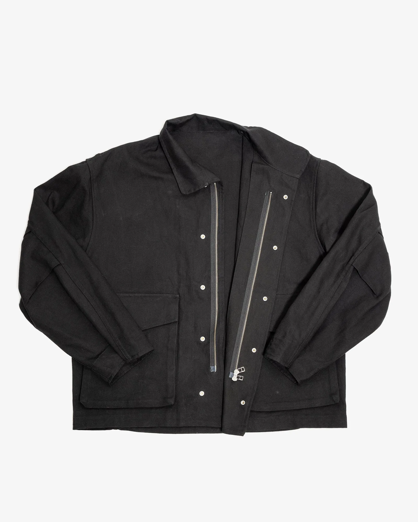 SIX JACKET - BLACK WAXED COTTON/WASHI OXFORD CLOTH sold by James Coward product image thumbnail 3