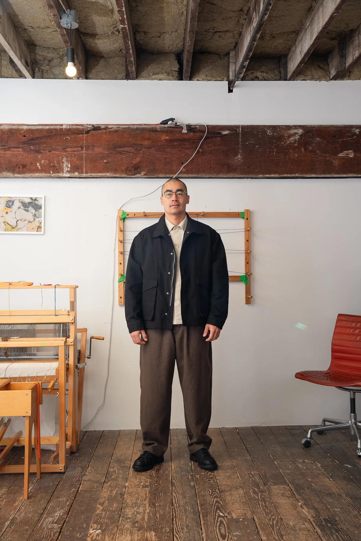 SIX JACKET - BLACK WAXED COTTON/WASHI OXFORD CLOTH sold by James Coward product image thumbnail 4
