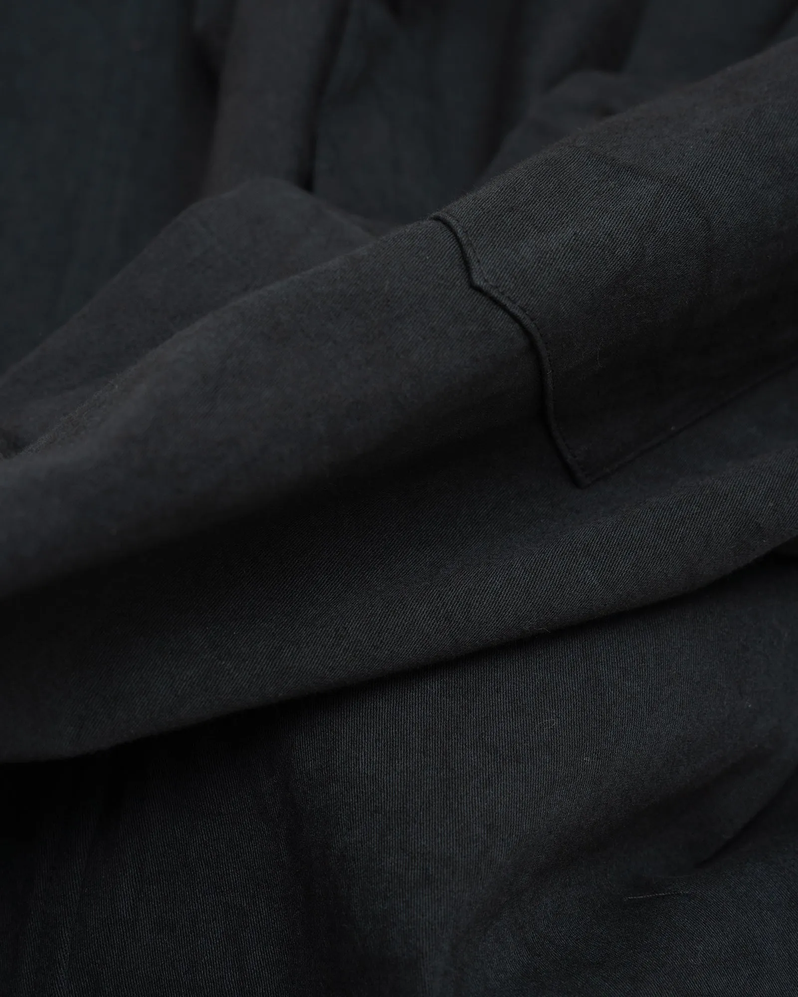 TRAVAIL SHIRT - BLACK DRUM DYED BACK SATIN sold by James Coward product image thumbnail 3