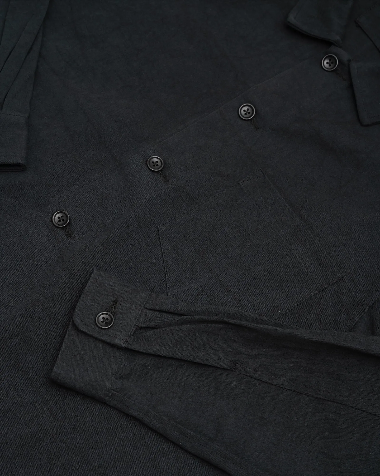 TRAVAIL SHIRT - BLACK DRUM DYED BACK SATIN sold by James Coward product image thumbnail 5