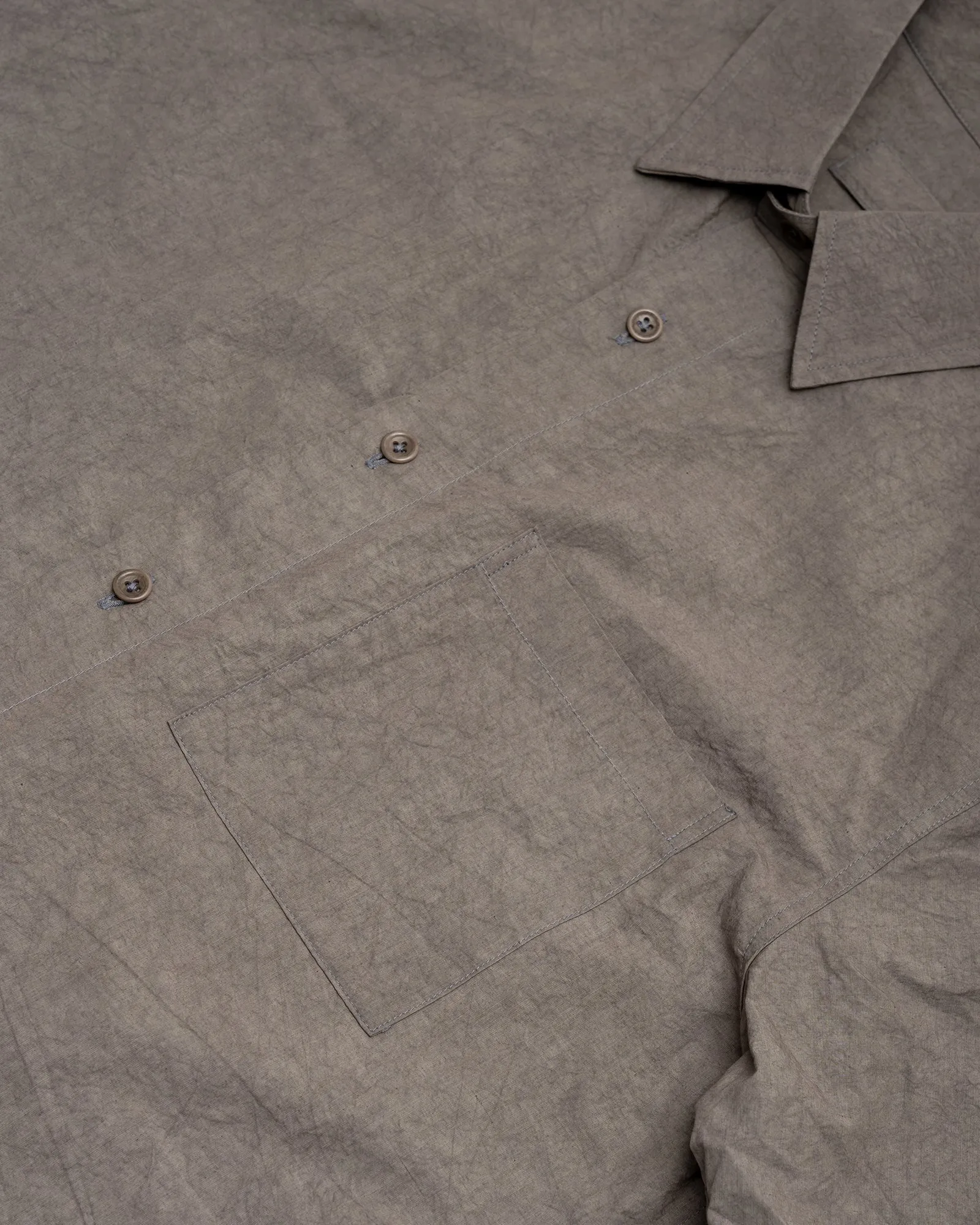 SHORT SLEEVE SHIRT - GREY SUN DRIED TYPEWRITER CLOTH sold by James Coward product image thumbnail 4