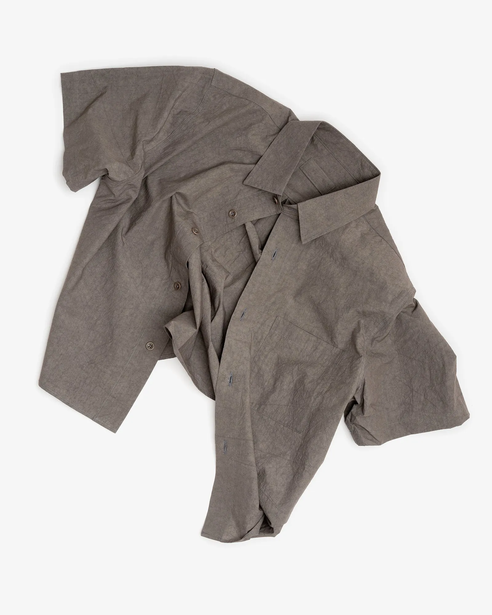 SHORT SLEEVE SHIRT - GREY SUN DRIED TYPEWRITER CLOTH sold by James Coward product image thumbnail 5