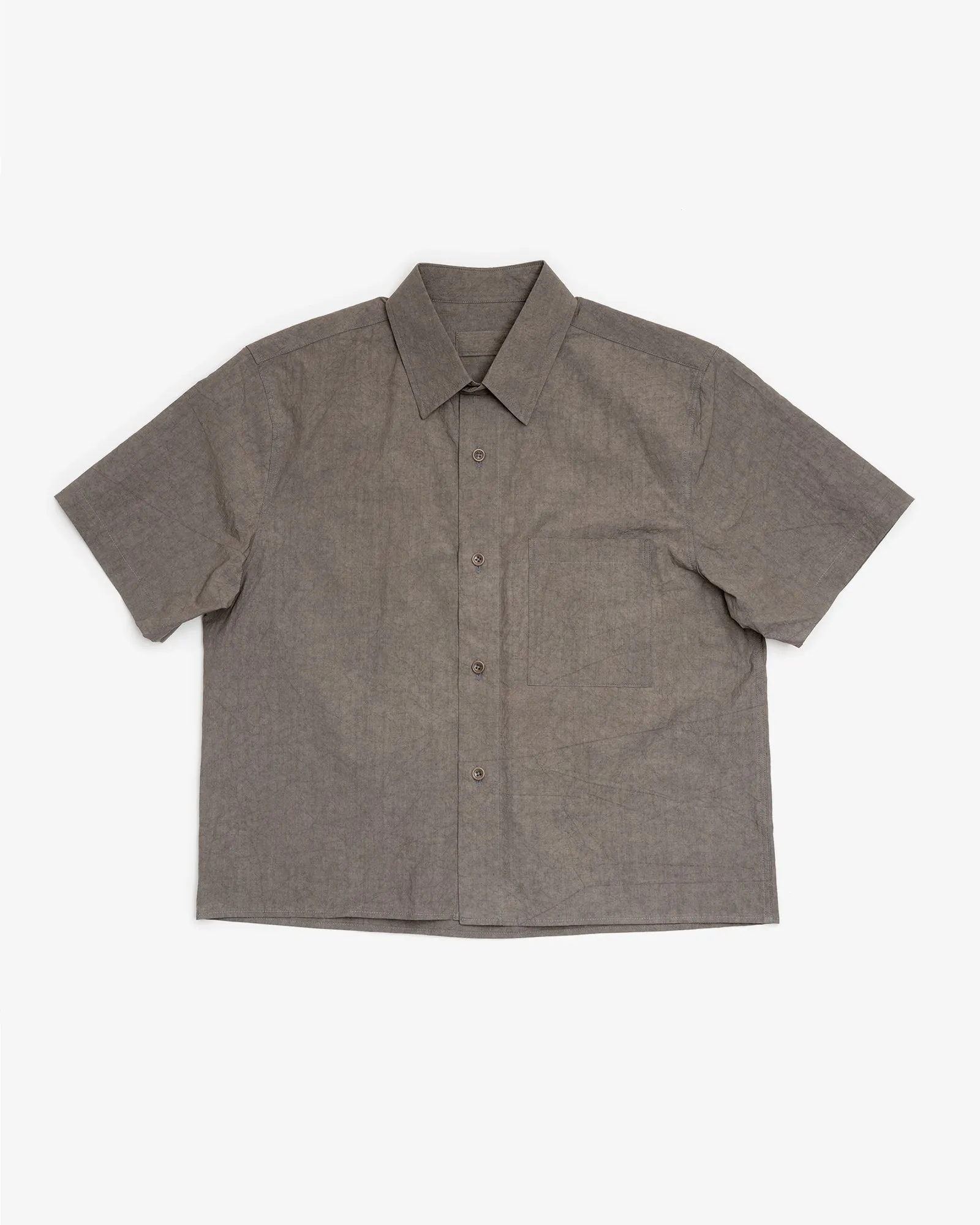 SHORT SLEEVE SHIRT - GREY SUN DRIED TYPEWRITER CLOTH sold by James Coward