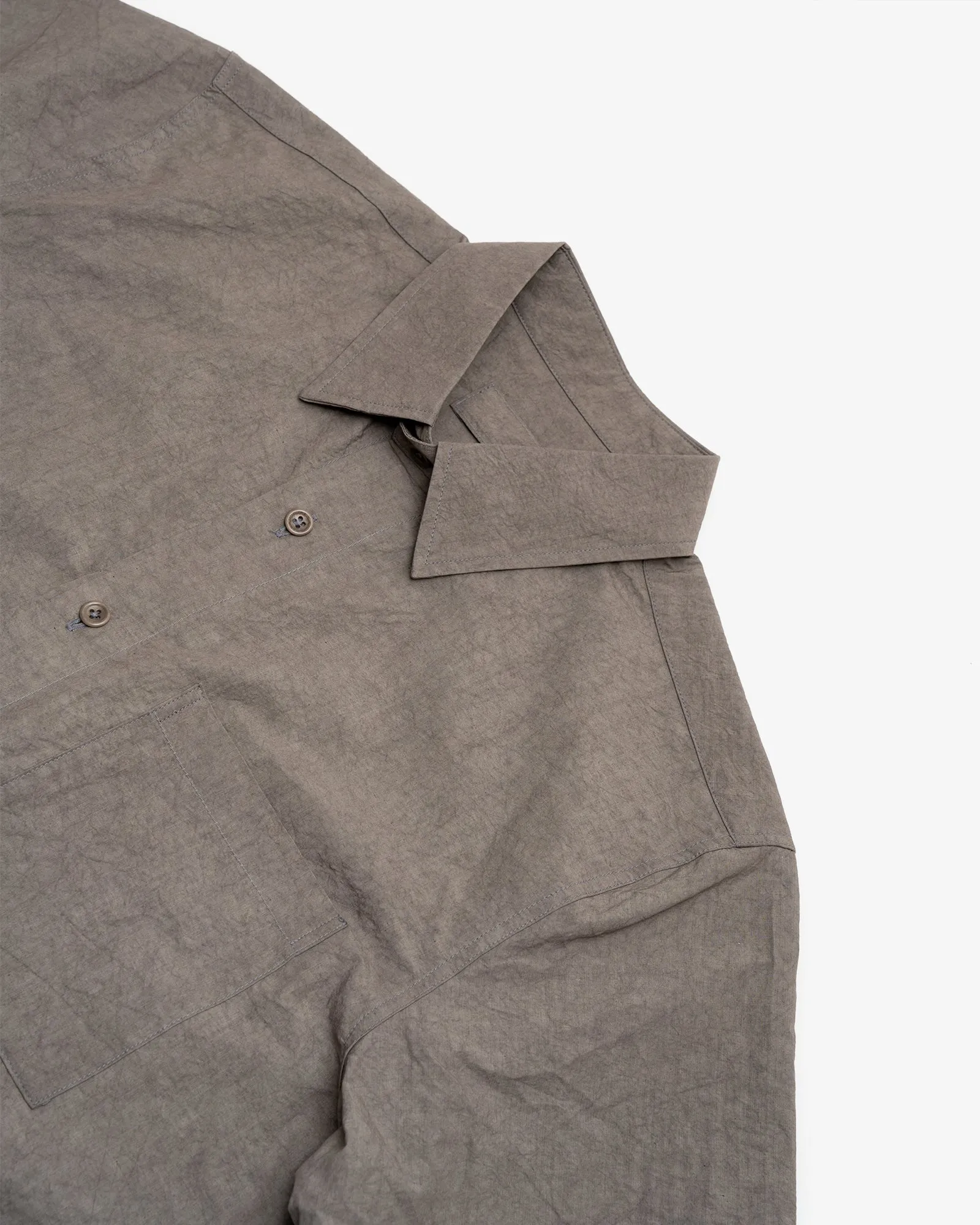 SHORT SLEEVE SHIRT - GREY SUN DRIED TYPEWRITER CLOTH sold by James Coward product image thumbnail 2