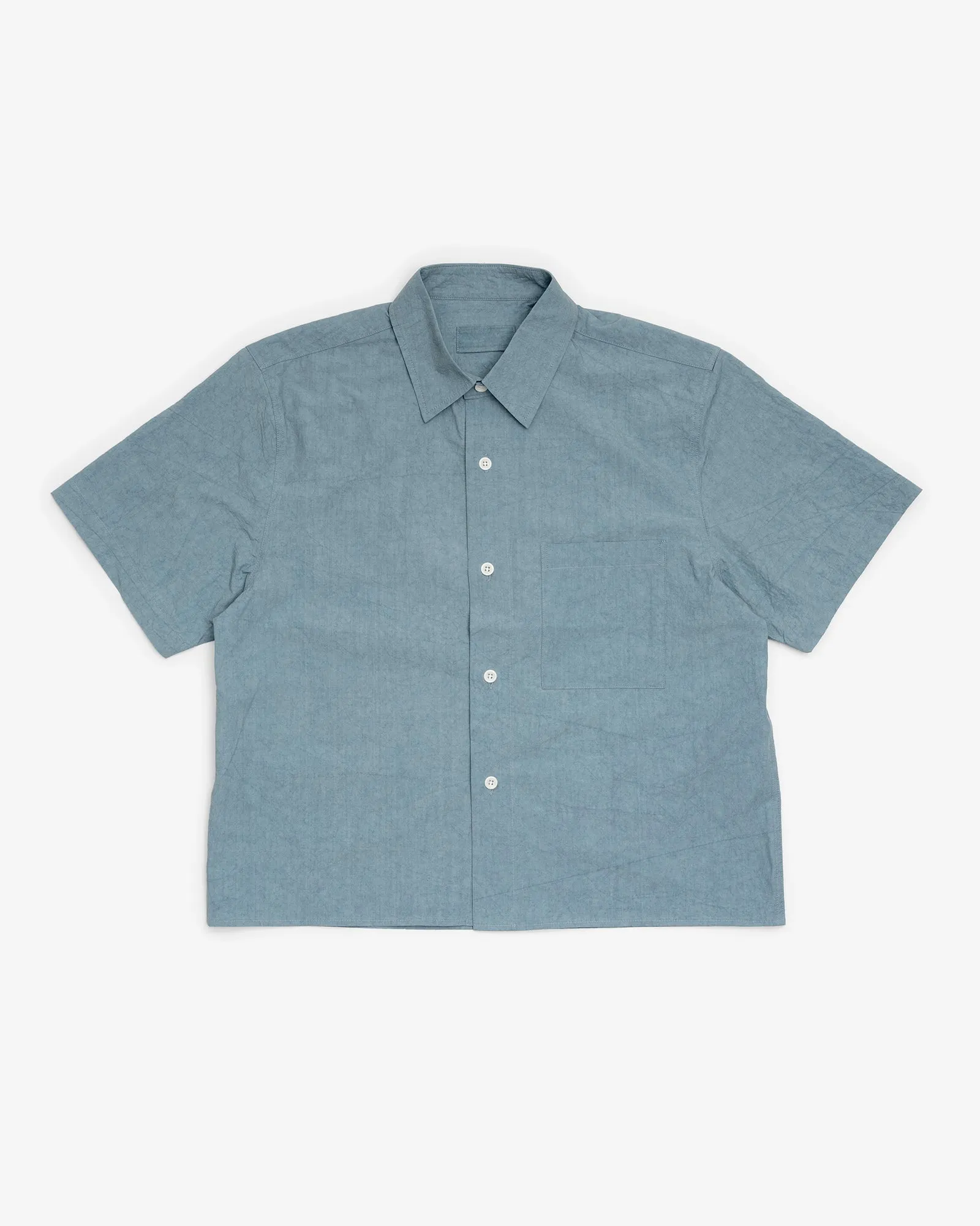 SHORT SLEEVE SHIRT - LIGHT BLUE SUN DRIED TYPEWRITER CLOTH sold by James Coward