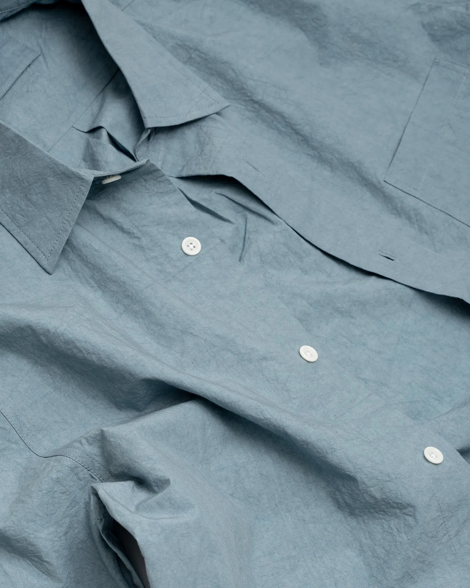 SHORT SLEEVE SHIRT - LIGHT BLUE SUN DRIED TYPEWRITER CLOTH sold by James Coward product image thumbnail 5