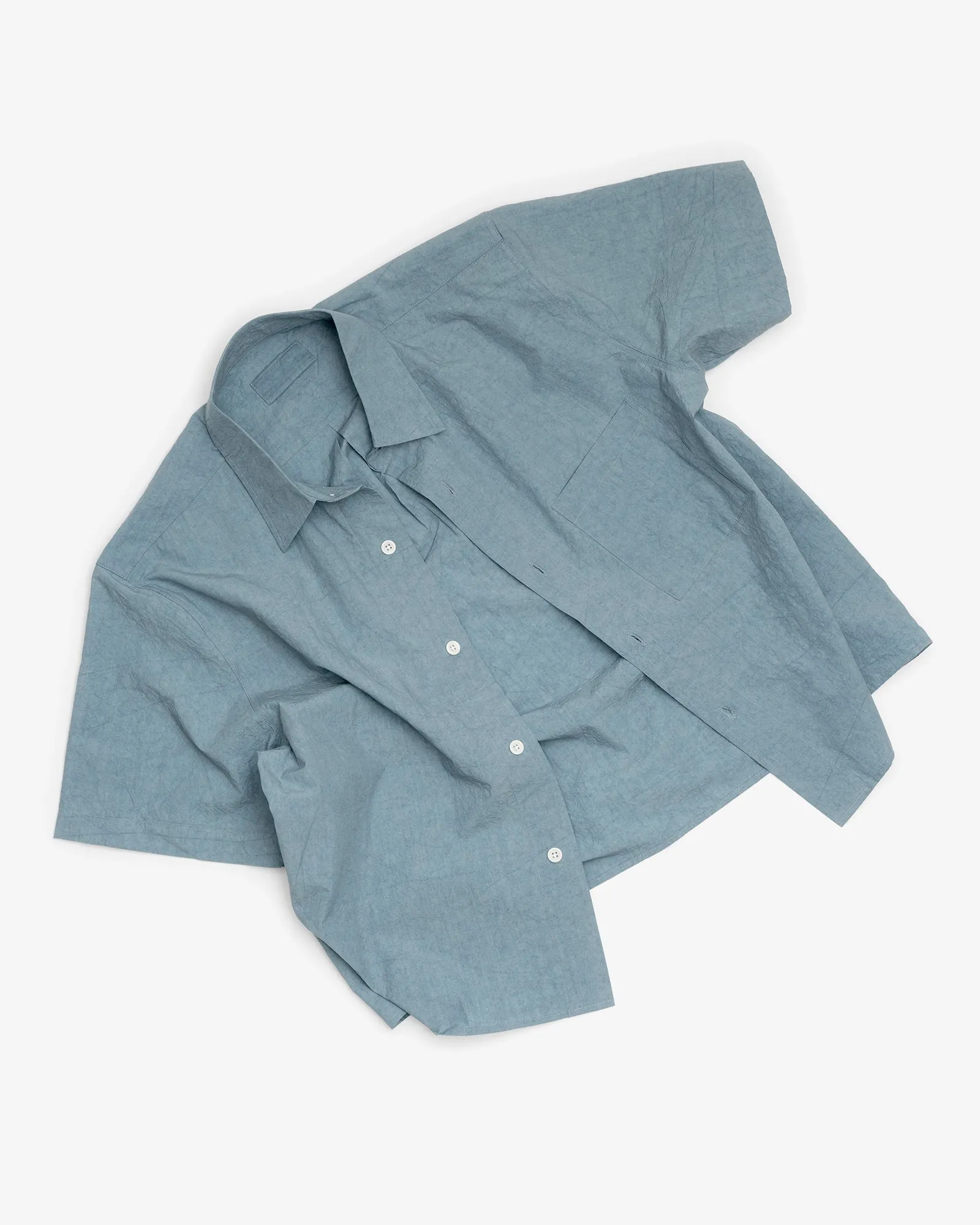 SHORT SLEEVE SHIRT - LIGHT BLUE SUN DRIED TYPEWRITER CLOTH sold by James Coward product image thumbnail 4