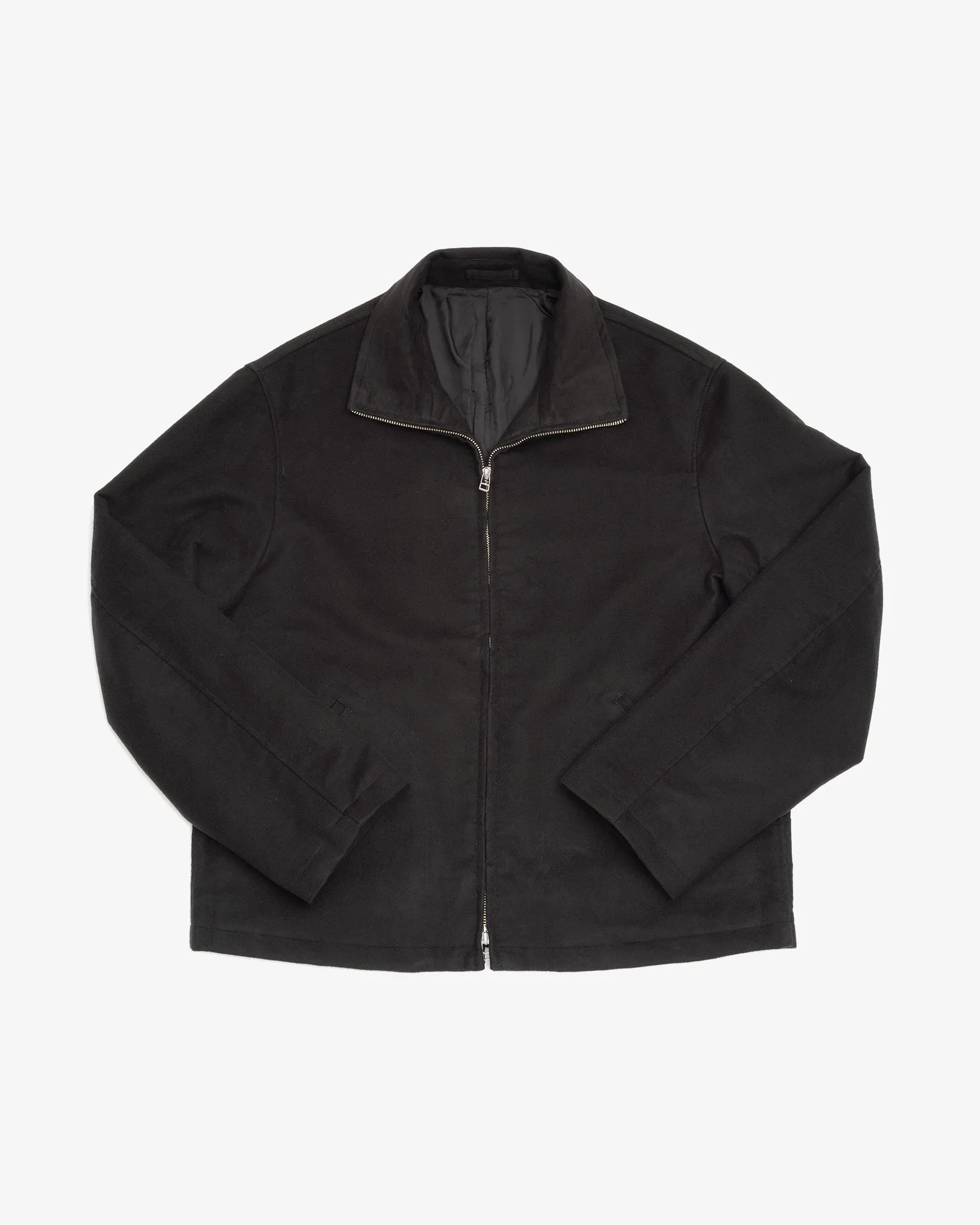 CIRCUIT JACKET - BLACK COTTON/SILK MOLESKIN sold by James Coward