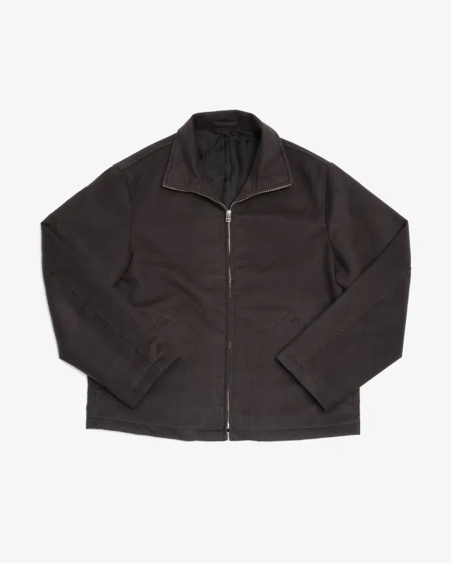 CIRCUIT JACKET - CHARCOAL COTTON/SILK MOLESKIN made by James Coward
