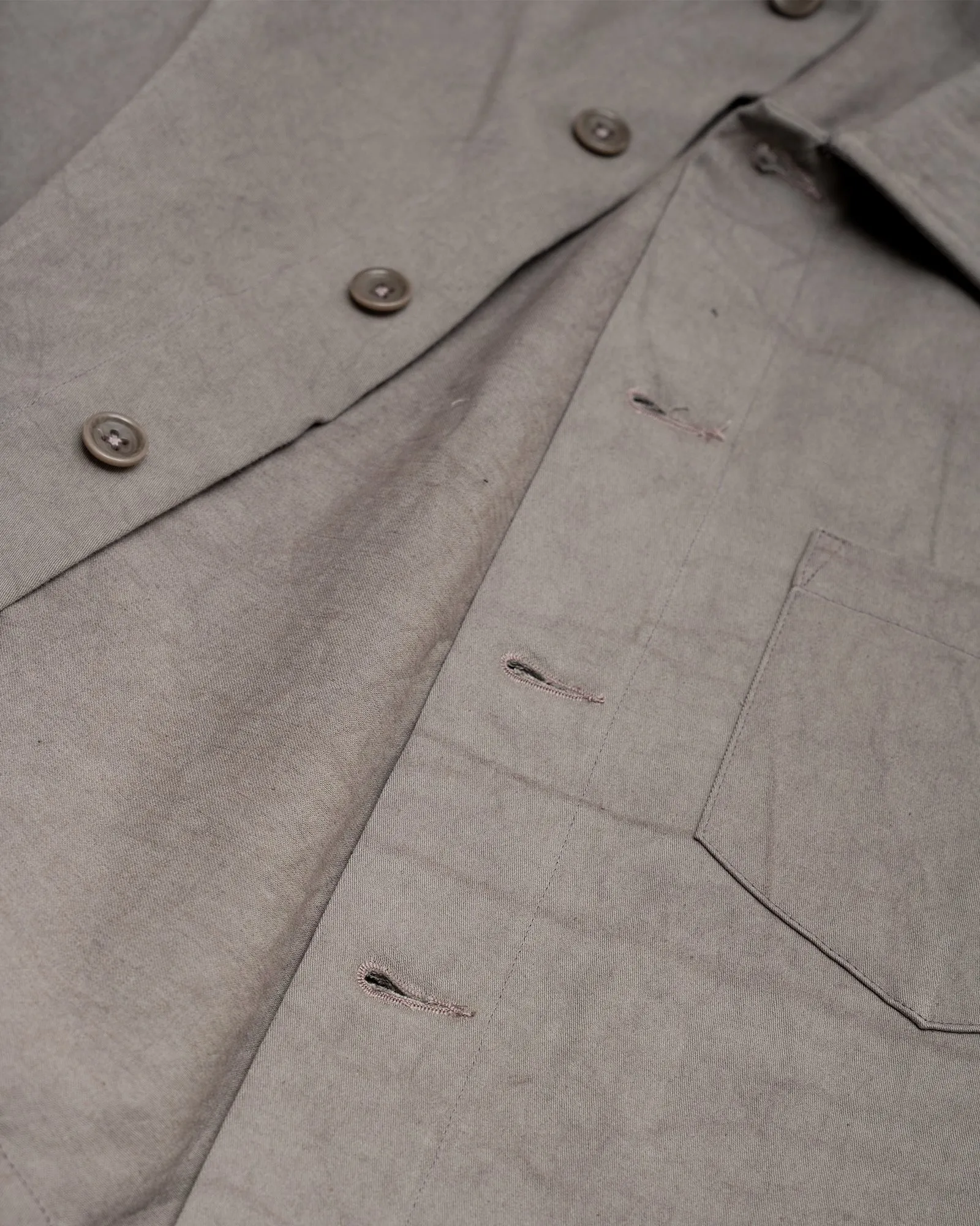 TRAVAIL SHIRT - LIGHT GREY DRUM DYED BACK SATIN sold by James Coward product image thumbnail 5