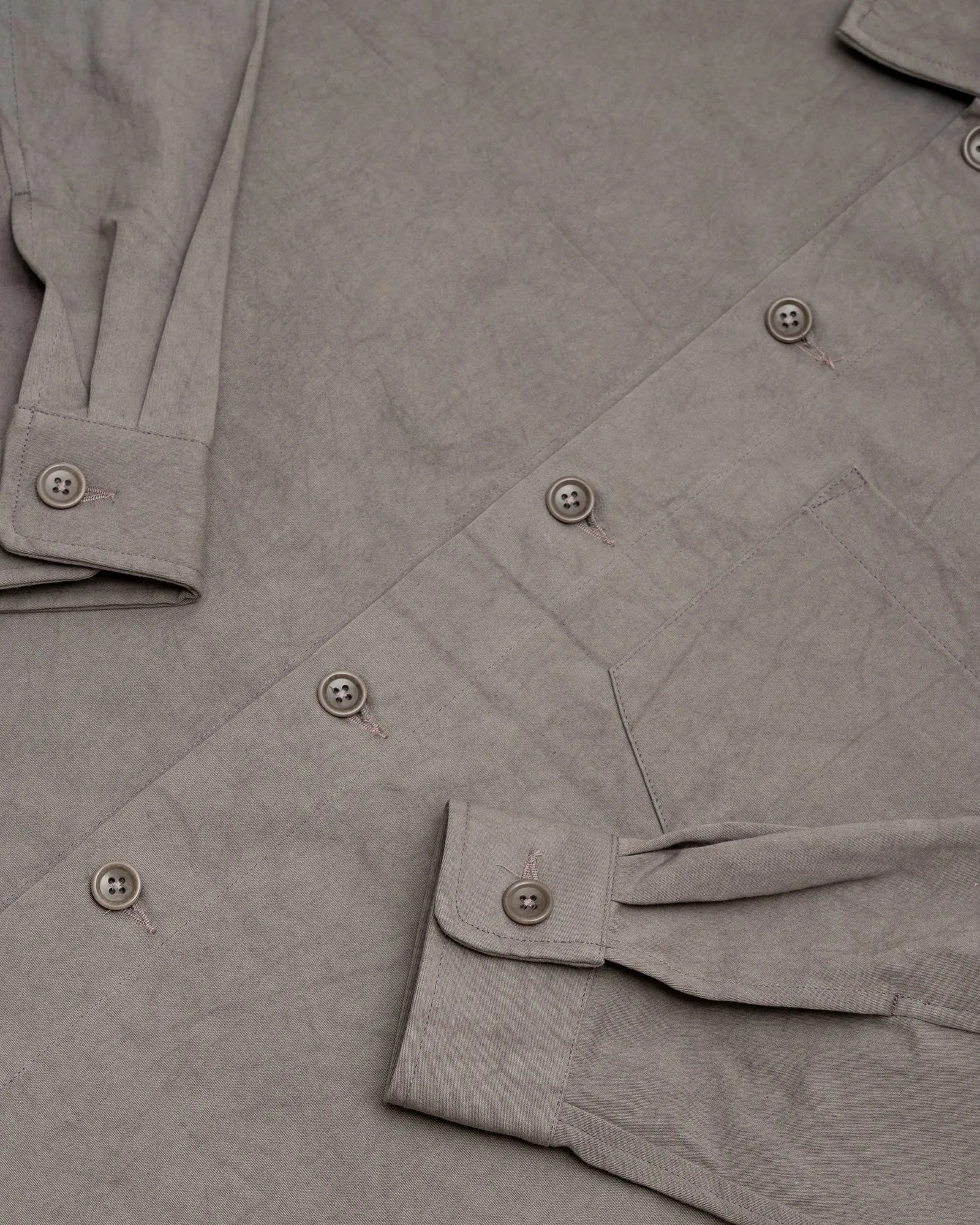 TRAVAIL SHIRT - LIGHT GREY DRUM DYED BACK SATIN sold by James Coward product image thumbnail 3
