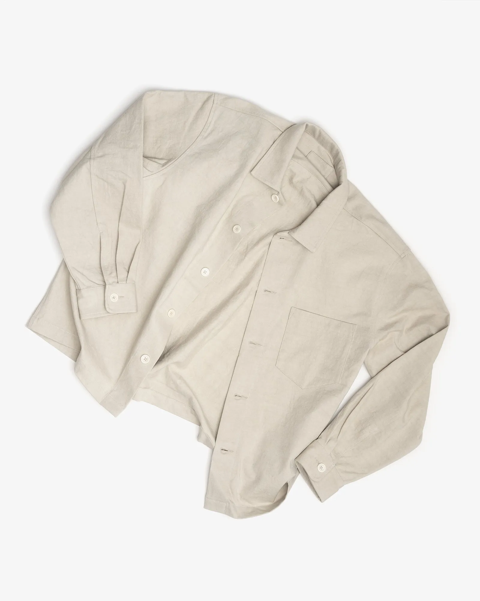 TRAVAIL SHIRT - CLAY DRUM DYED BACK SATIN sold by James Coward product image thumbnail 4