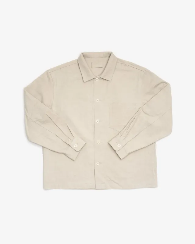 TRAVAIL SHIRT - CLAY DRUM DYED BACK SATIN made by James Coward