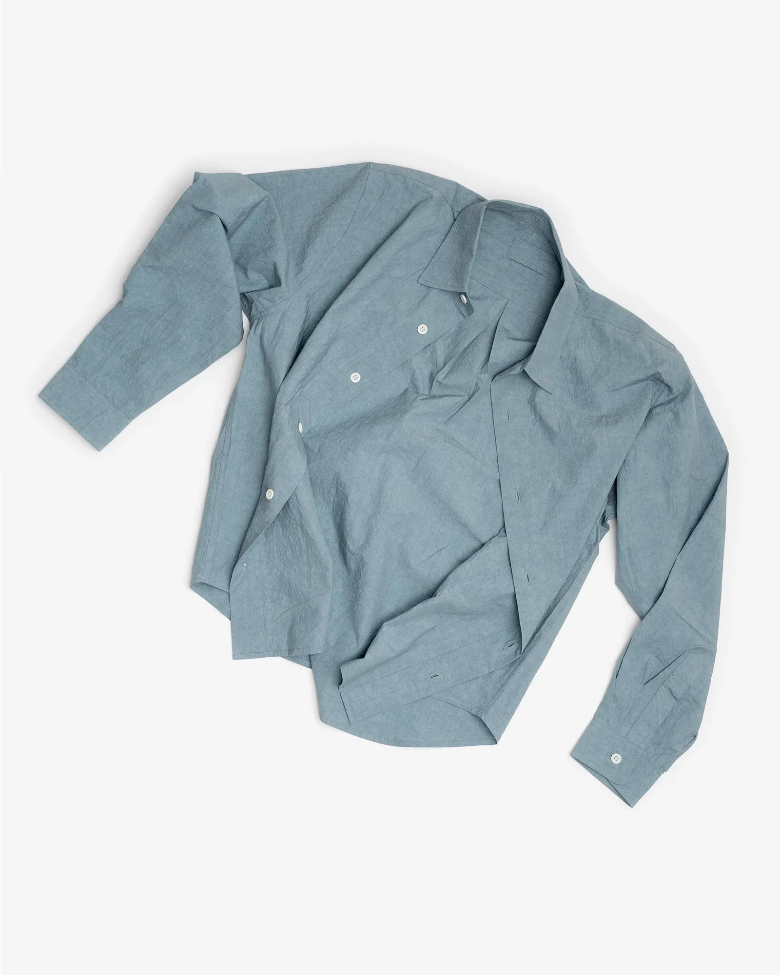 FILTER SHIRT - LIGHT BLUE SUN DRIED TYPEWRITER CLOTH sold by James Coward product image thumbnail 4