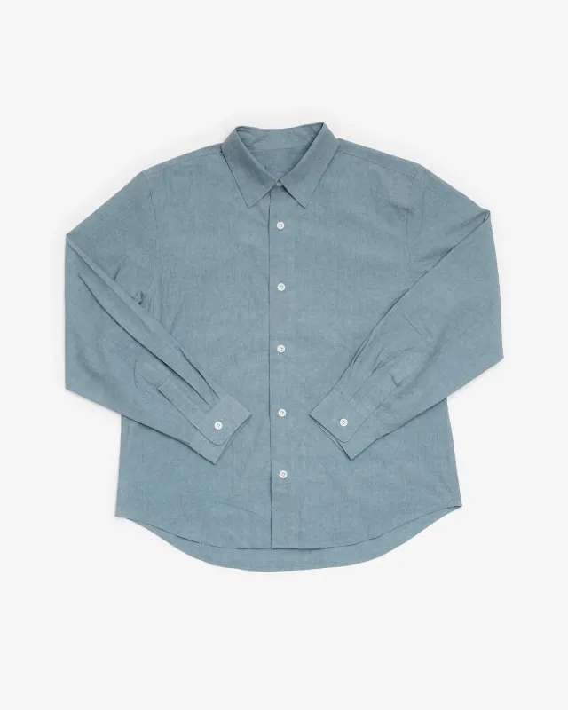 FILTER SHIRT - LIGHT BLUE SUN DRIED TYPEWRITER CLOTH made by James Coward